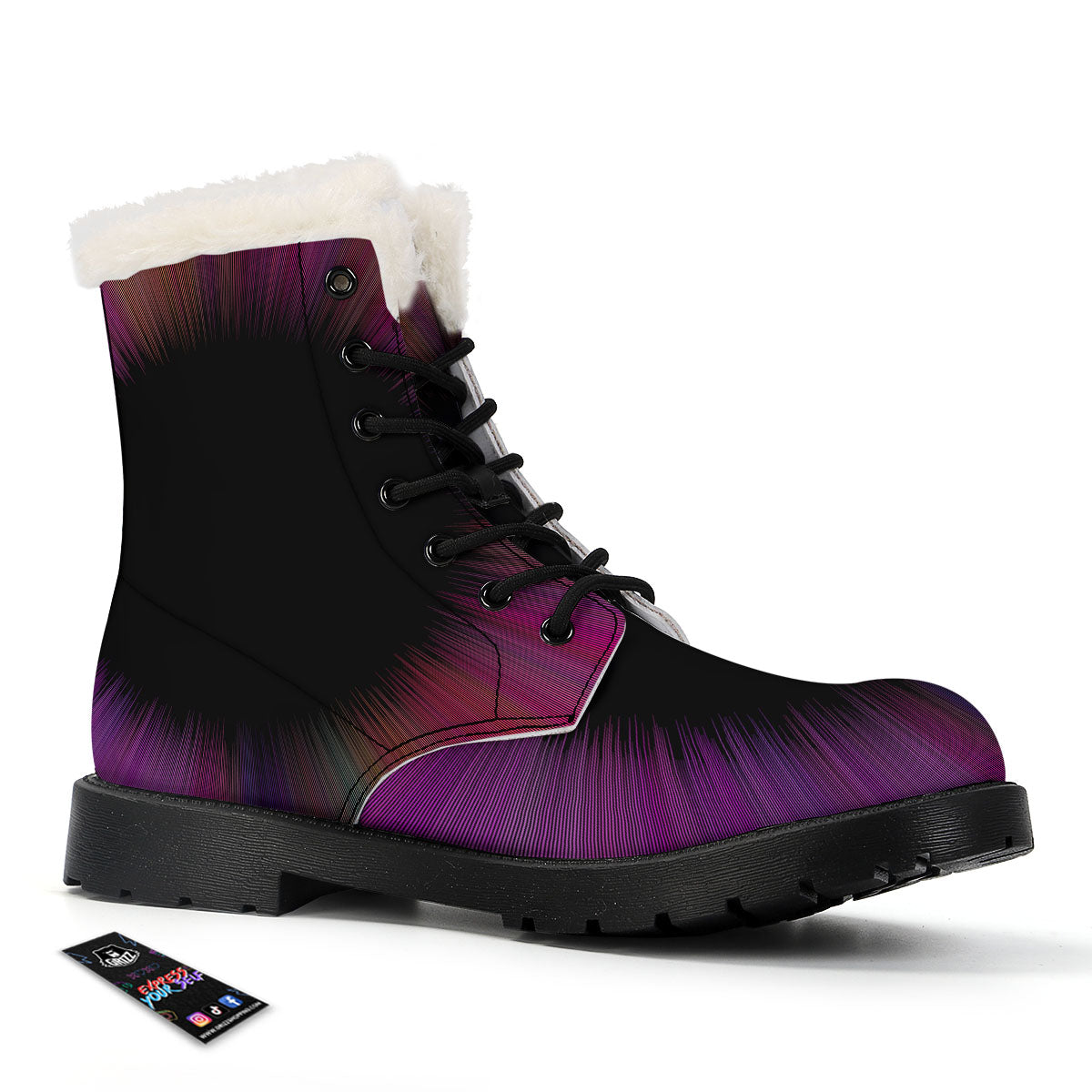Hyperspace Purple Print Winter Boots-grizzshop