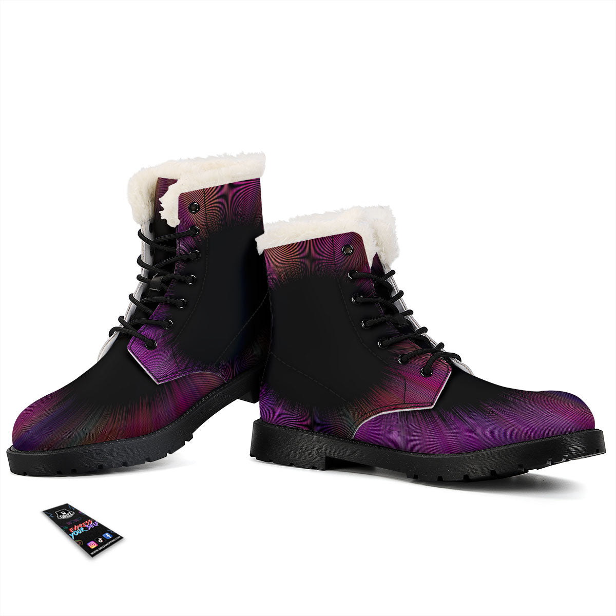 Hyperspace Purple Print Winter Boots-grizzshop