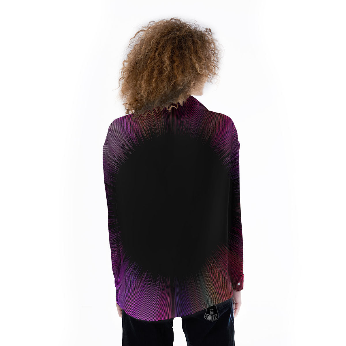 Hyperspace Purple Print Women's Long Sleeve Shirts-grizzshop