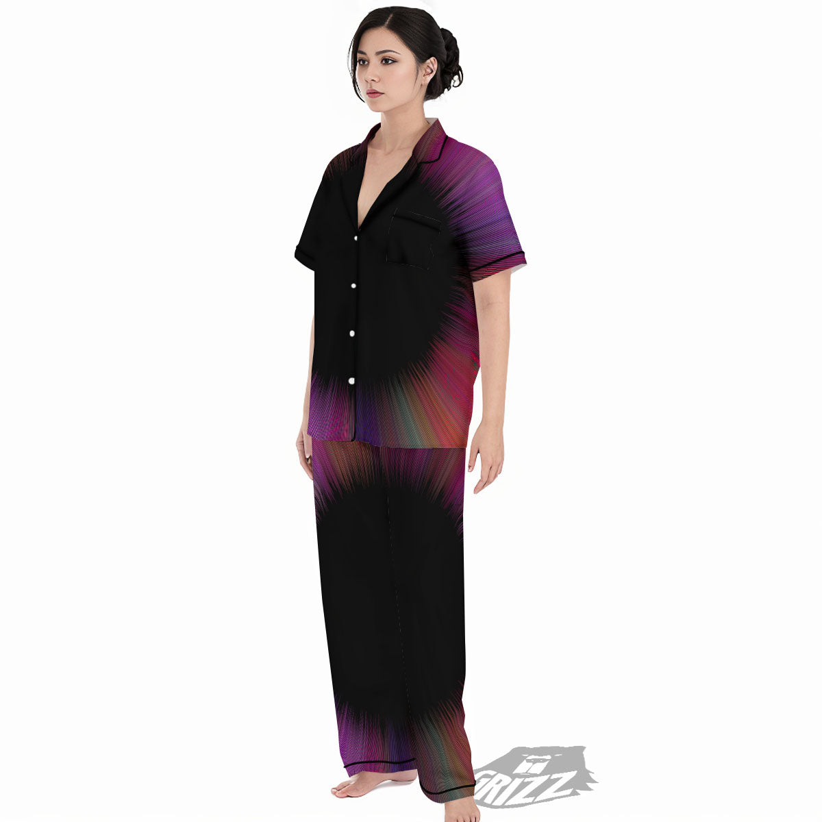 Hyperspace Purple Print Women's Pajamas Set-grizzshop