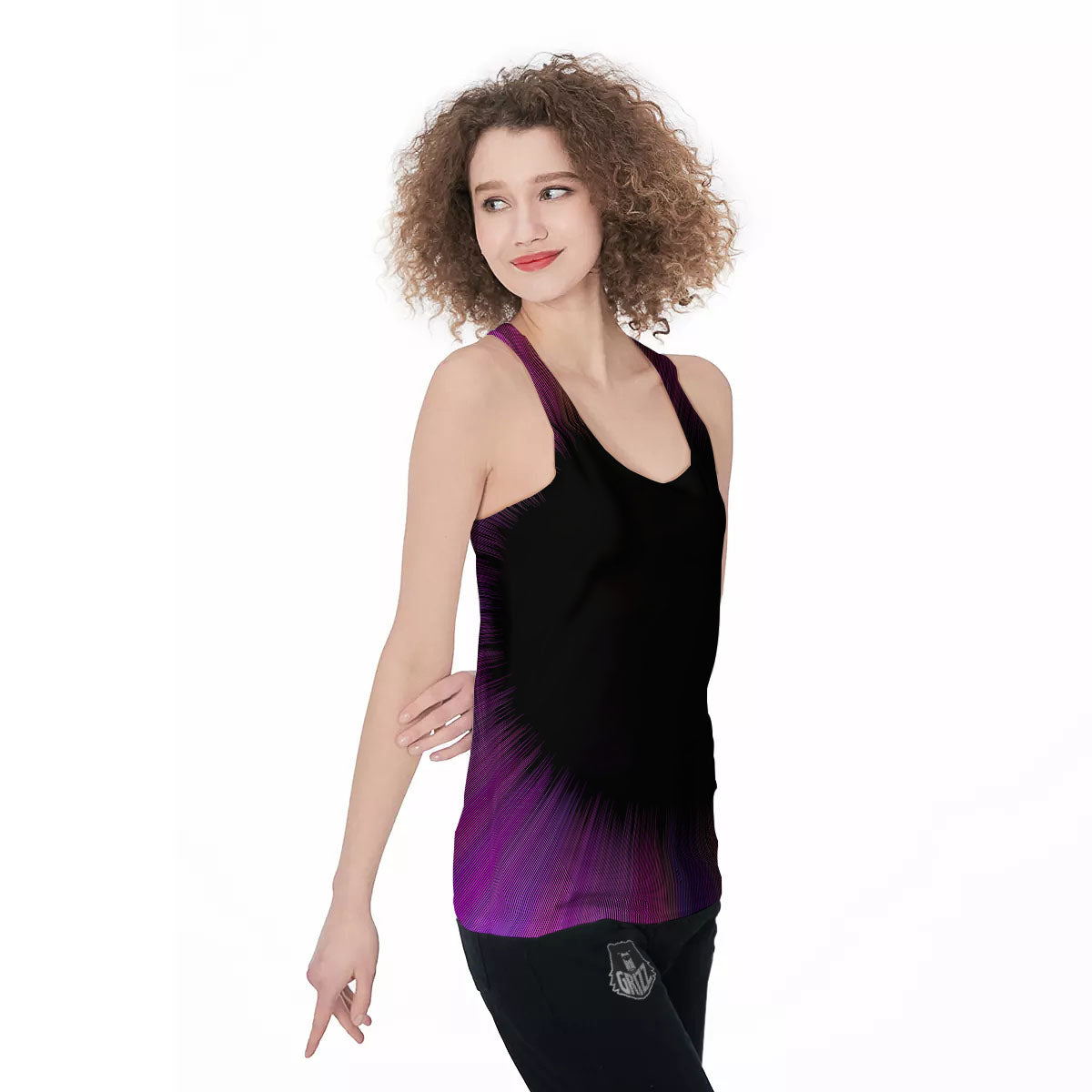 Hyperspace Purple Print Women's Racerback Tank Top-grizzshop