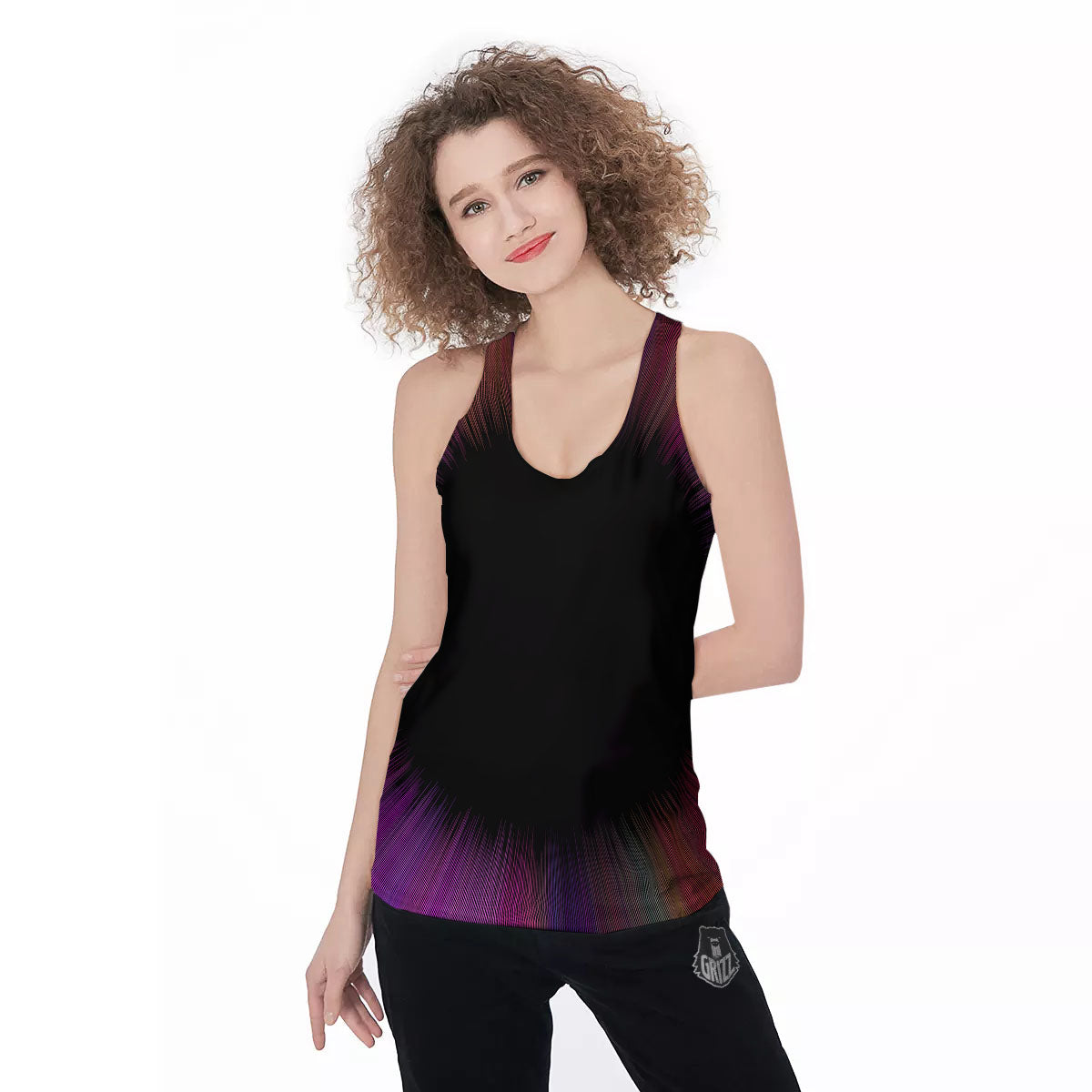 Hyperspace Purple Print Women's Racerback Tank Top-grizzshop