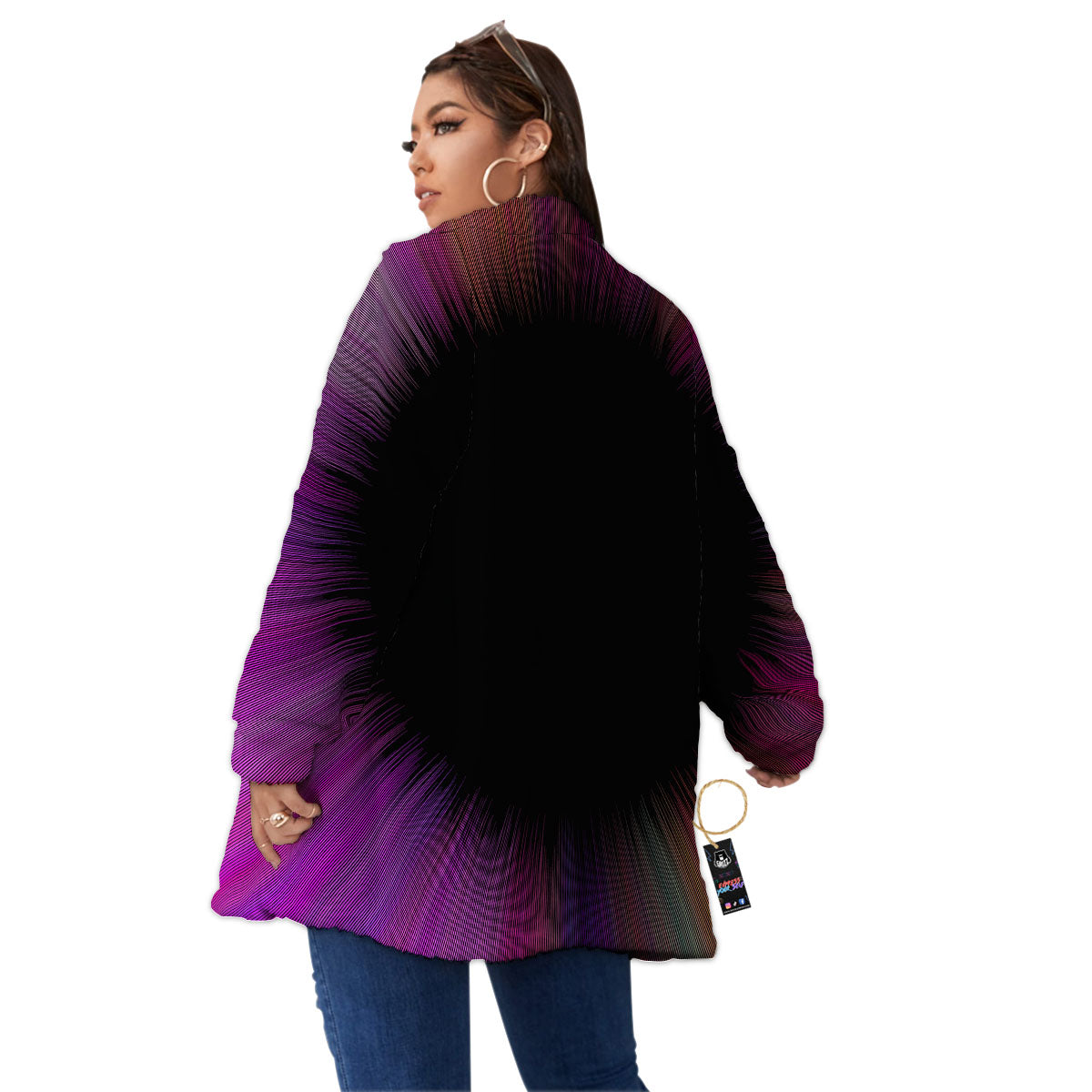 Hyperspace Purple Print Women's Sherpa Jacket-grizzshop