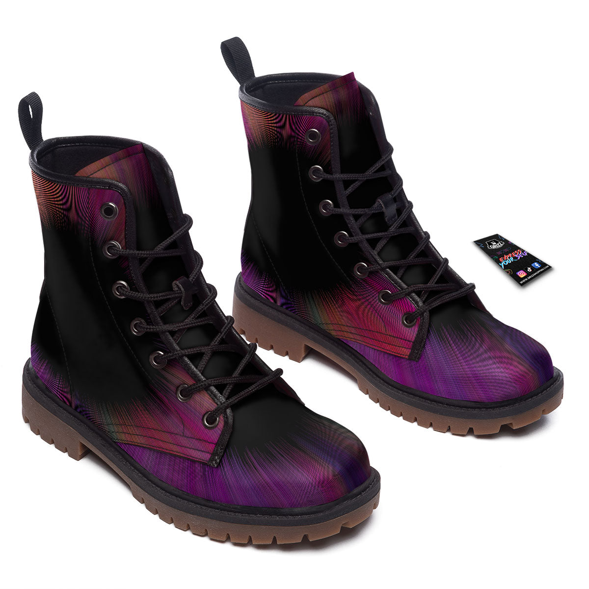 Hyperspace Purple Print Work Boots-grizzshop