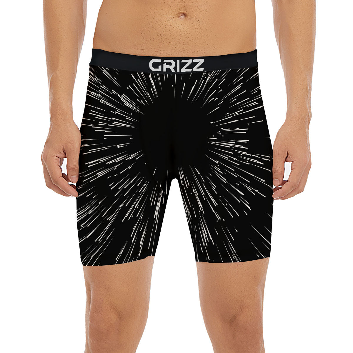 Hyperspace White And Black Print Boxer Briefs-grizzshop