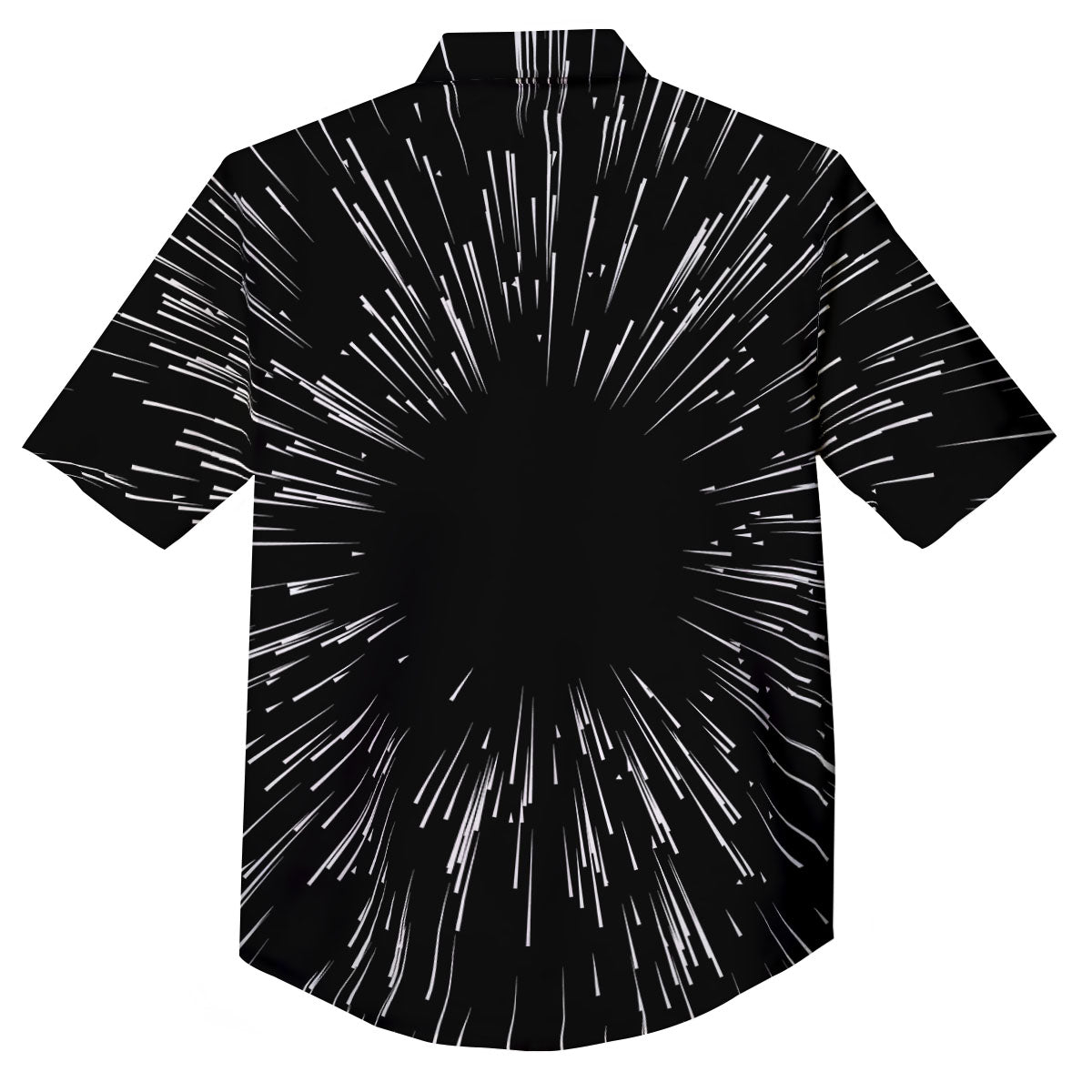 Hyperspace White And Black Print Button Up Shirt-grizzshop