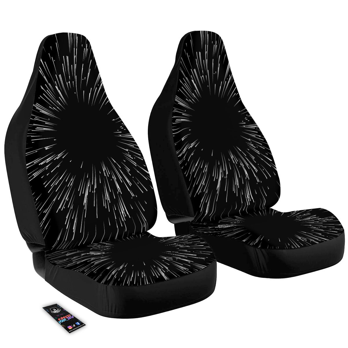 Hyperspace White And Black Print Car Seat Covers-grizzshop