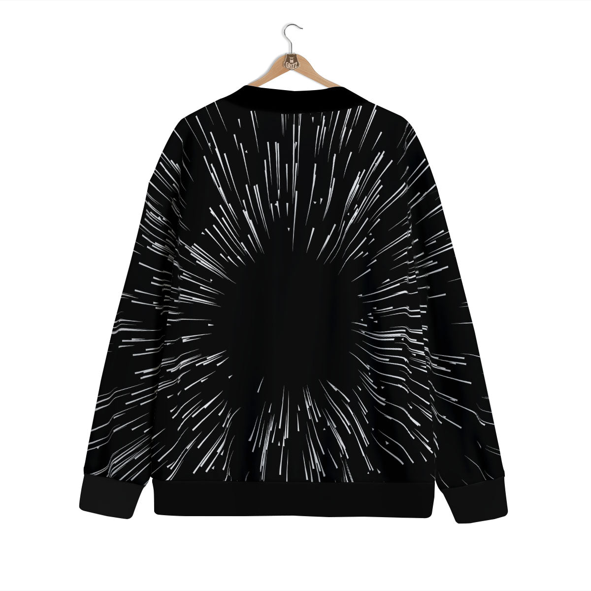Hyperspace White And Black Print Cardigan-grizzshop