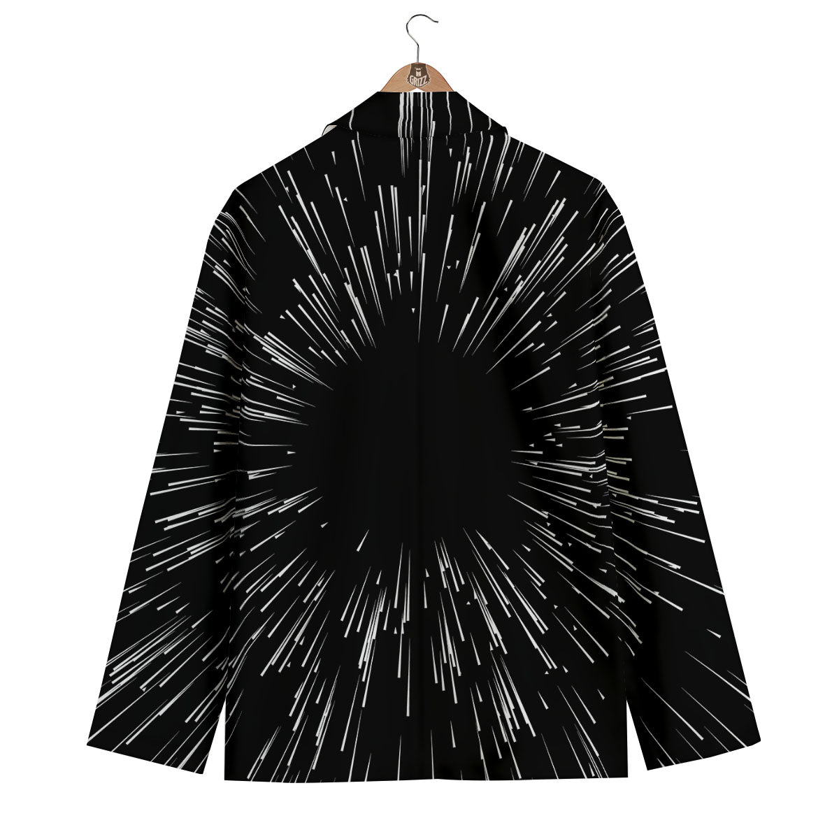 Hyperspace White And Black Print Men's Blazer-grizzshop