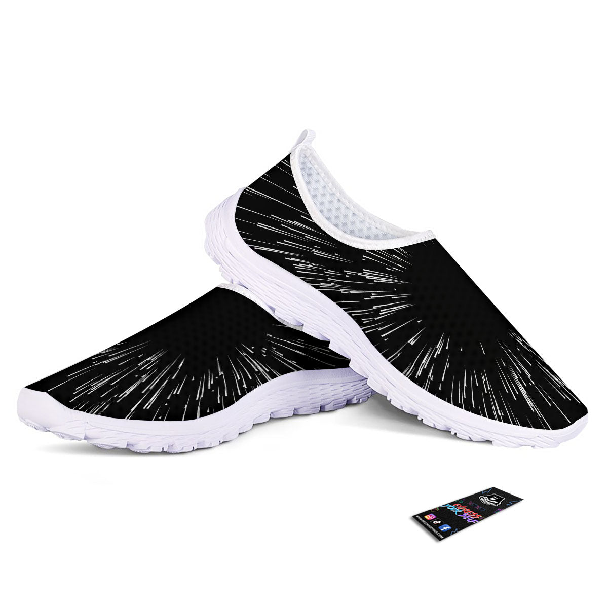 Hyperspace White And Black Print Nurse Shoes-grizzshop