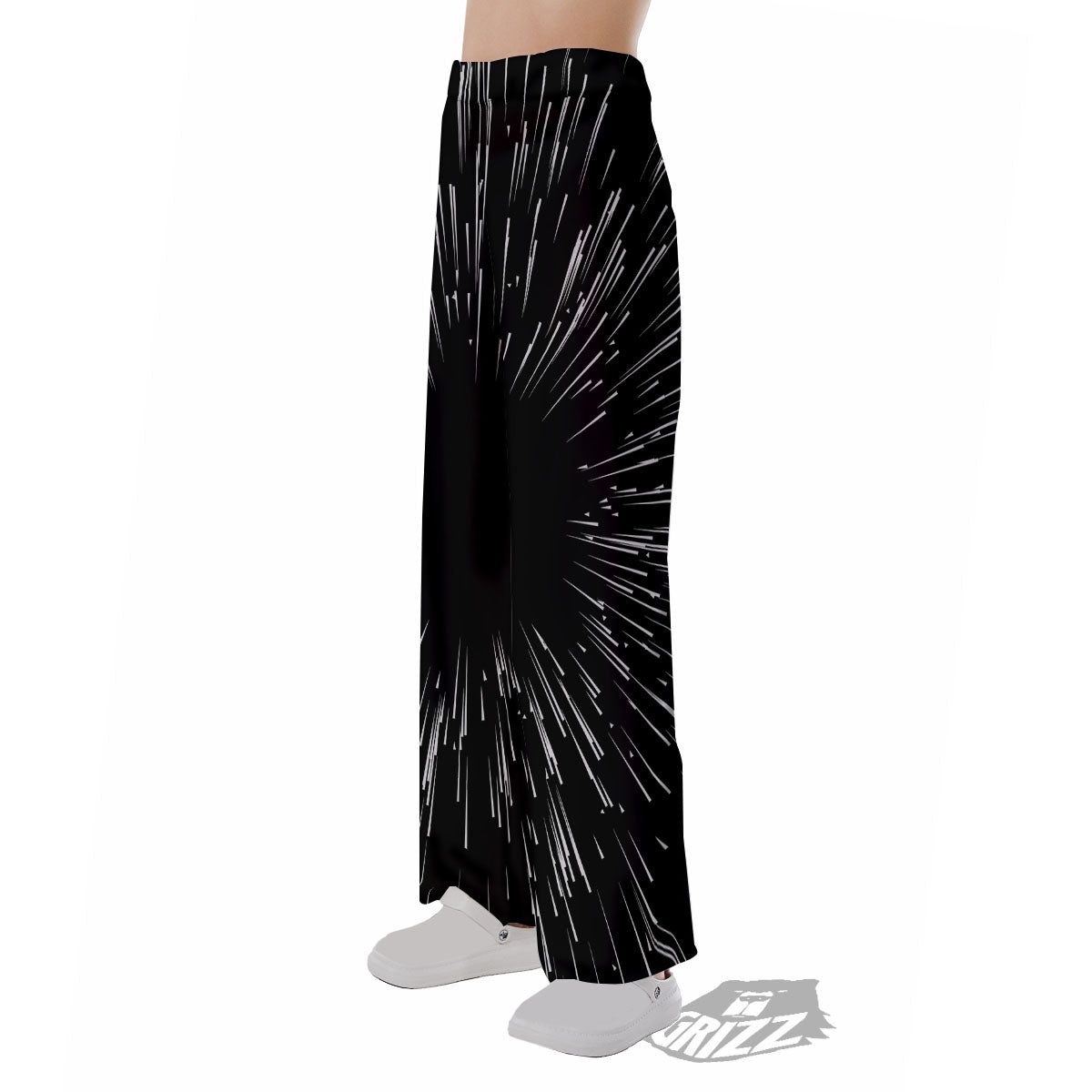 Hyperspace White And Black Print Pajama Pants-grizzshop