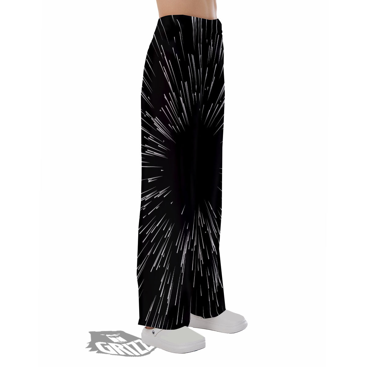 Hyperspace White And Black Print Pajama Pants-grizzshop