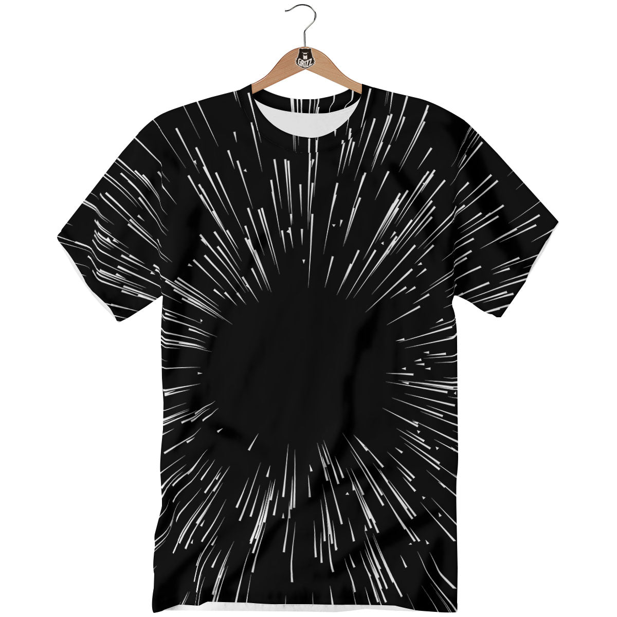 Hyperspace White And Black Print T-Shirt-grizzshop