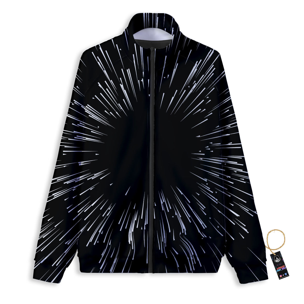 Hyperspace White And Black Print Track Jacket-grizzshop