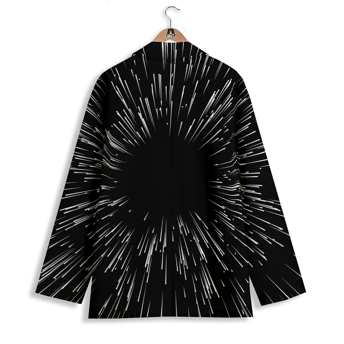 Hyperspace White And Black Print Women's Blazer-grizzshop