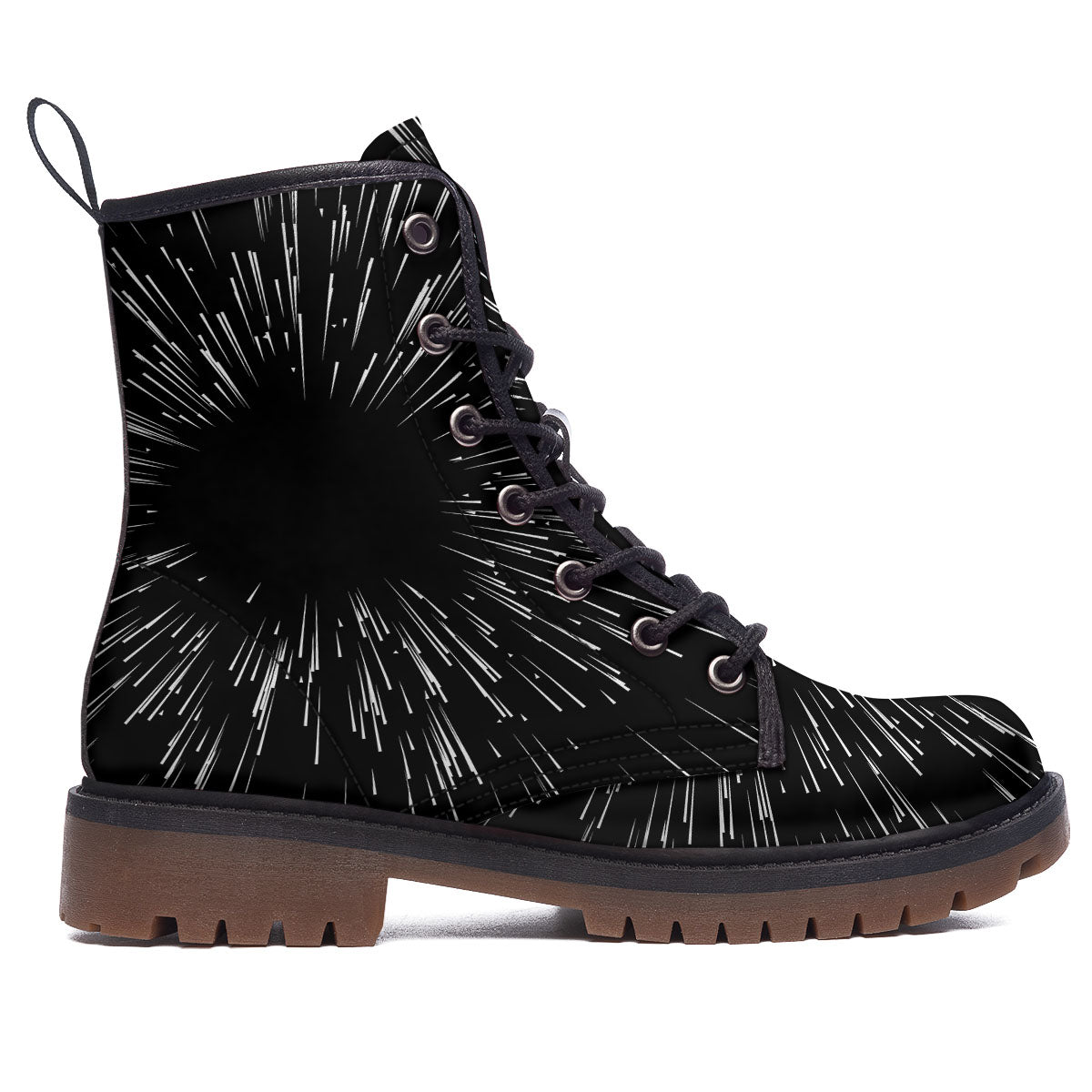 Hyperspace White And Black Print Work Boots-grizzshop