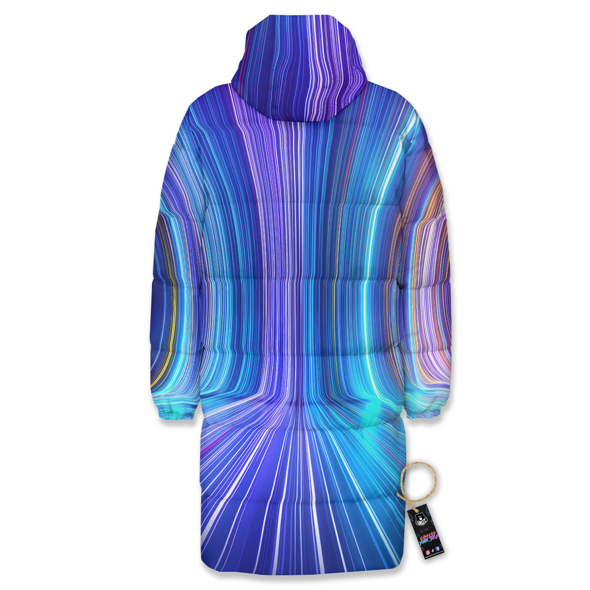 Hyperspace Colorful Print Long Down Jacket