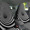 Hypnotic Illusion White And Black Print Car Seat Covers-grizzshop