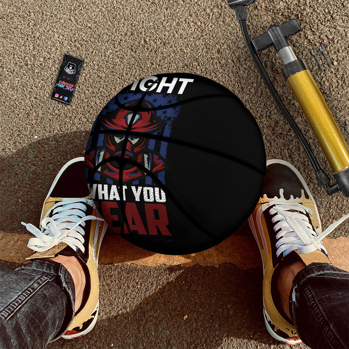 I Fight What You Fear Firefighter Print Basketball-grizzshop
