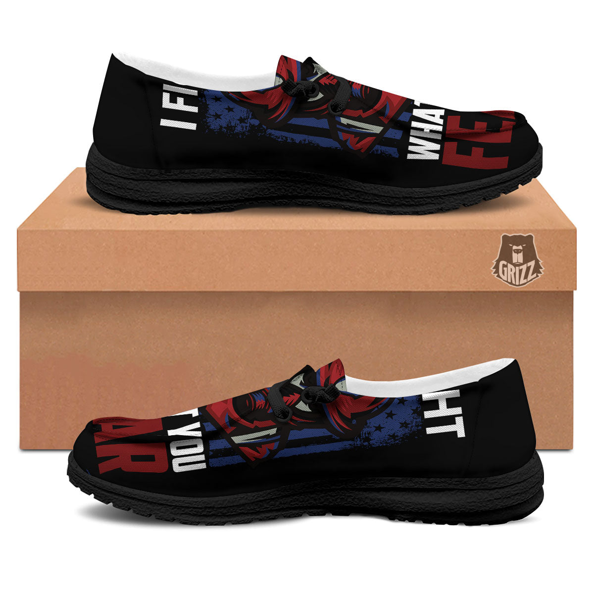 I Fight What You Fear Firefighter Print Black Loafers-grizzshop