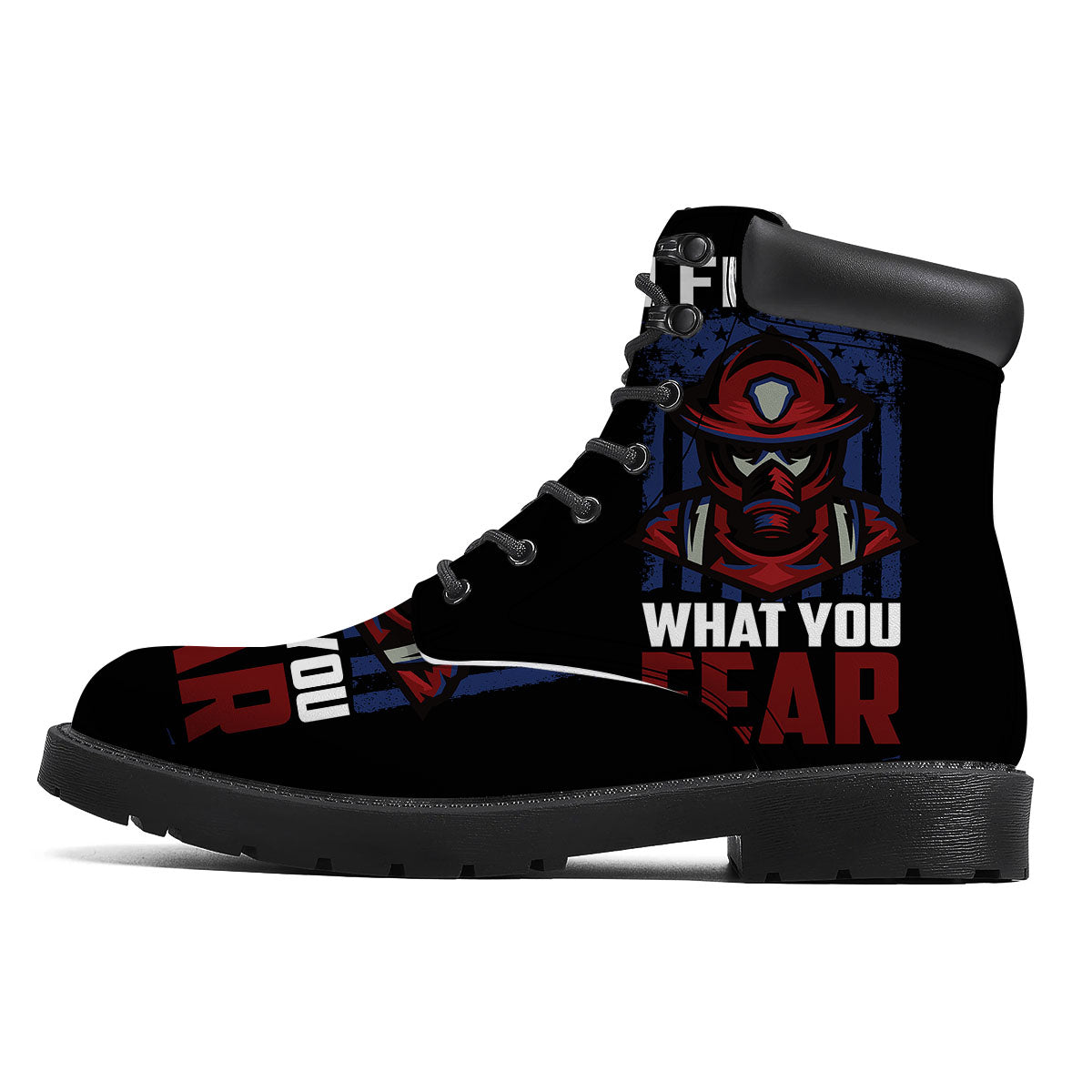 I Fight What You Fear Firefighter Print Boots-grizzshop