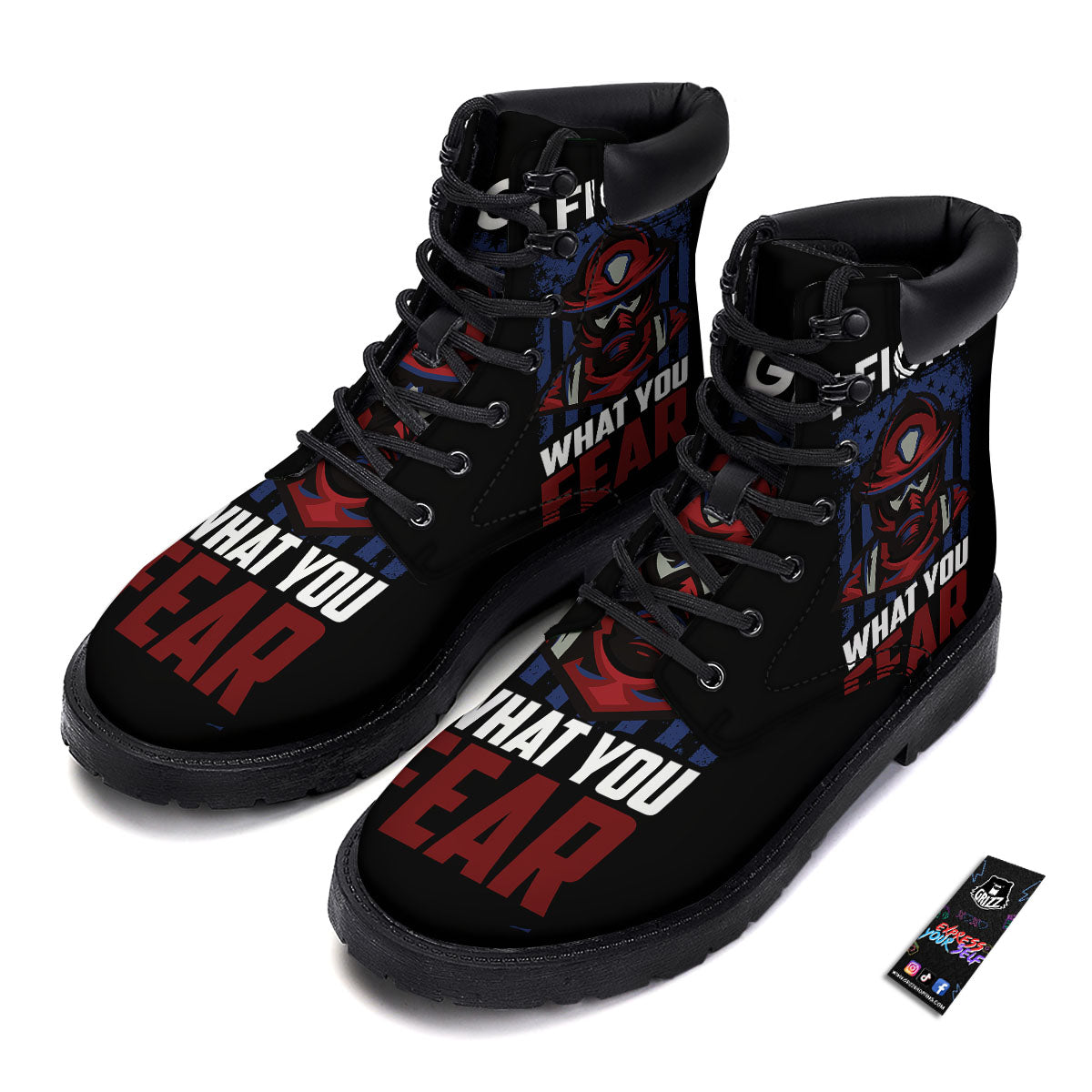 I Fight What You Fear Firefighter Print Boots-grizzshop