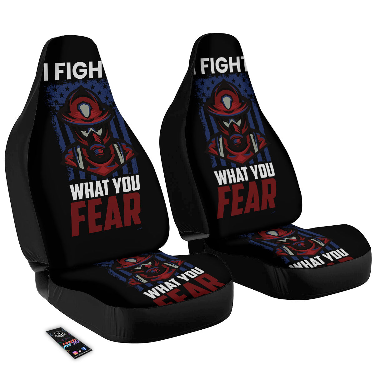 I Fight What You Fear Firefighter Print Car Seat Covers-grizzshop