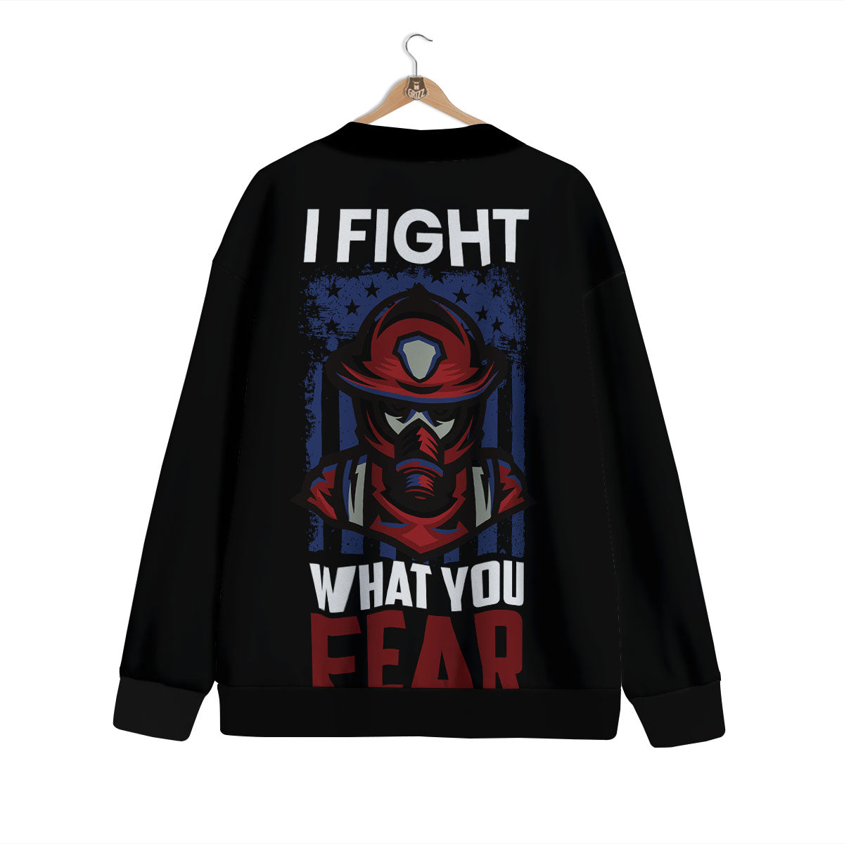 I Fight What You Fear Firefighter Print Cardigan-grizzshop