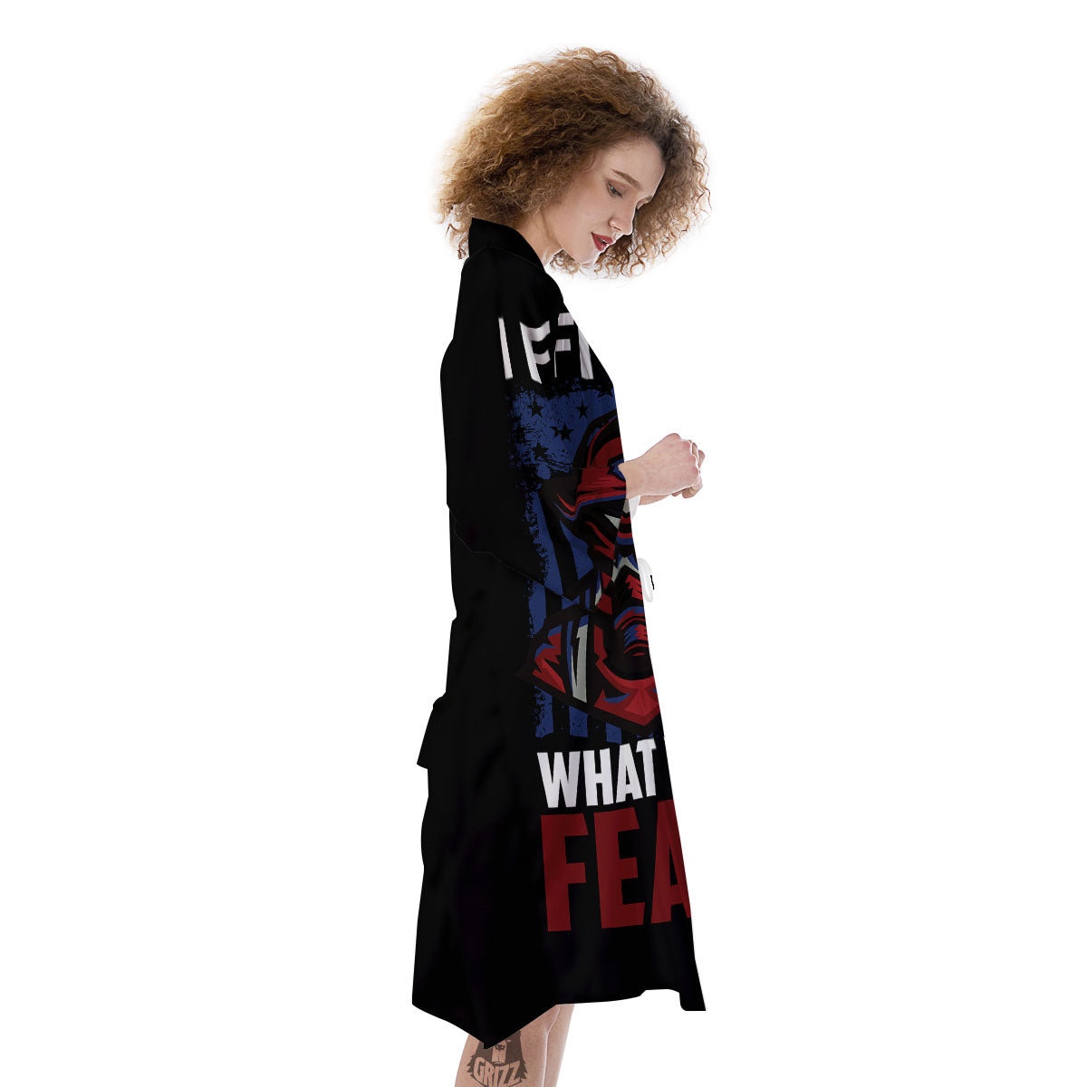 I Fight What You Fear Firefighter Print Kimono-grizzshop