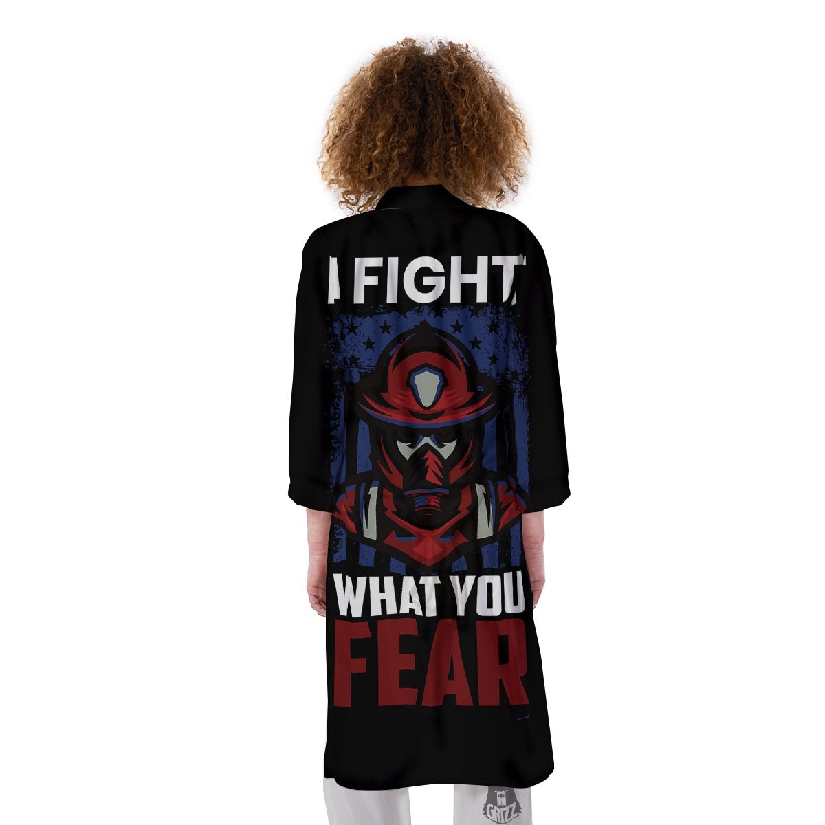 I Fight What You Fear Firefighter Print Kimono-grizzshop