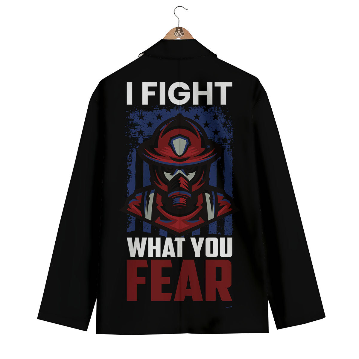 I Fight What You Fear Firefighter Print Men's Blazer-grizzshop