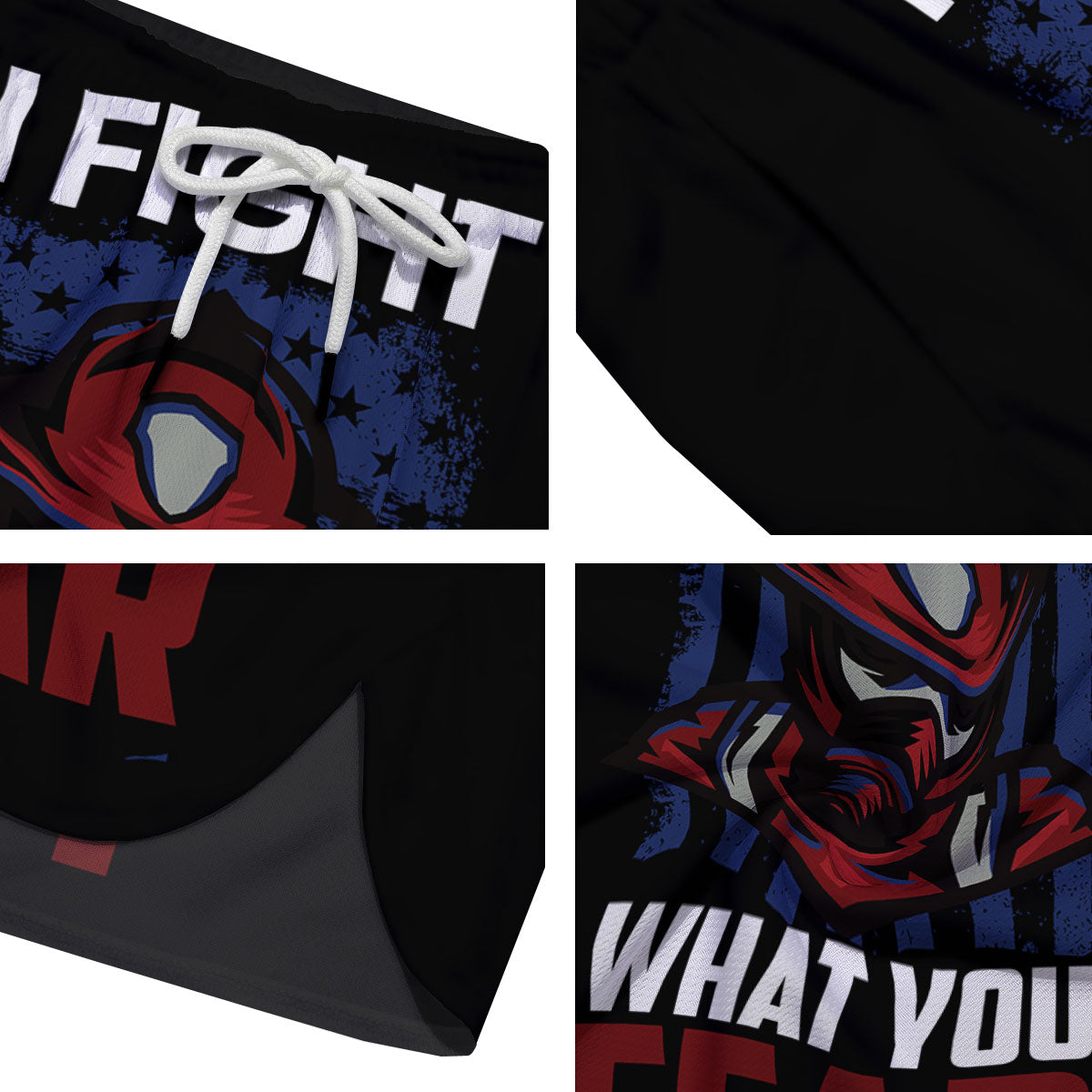 I Fight What You Fear Firefighter Print Men's Running Shorts-grizzshop