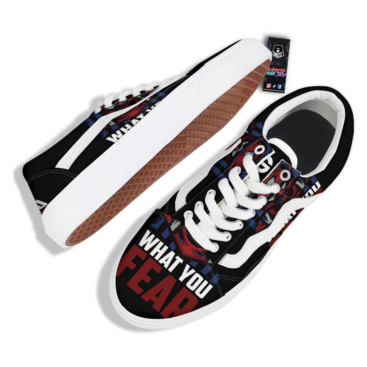 I Fight What You Fear Firefighter Print Skate Shoes-grizzshop