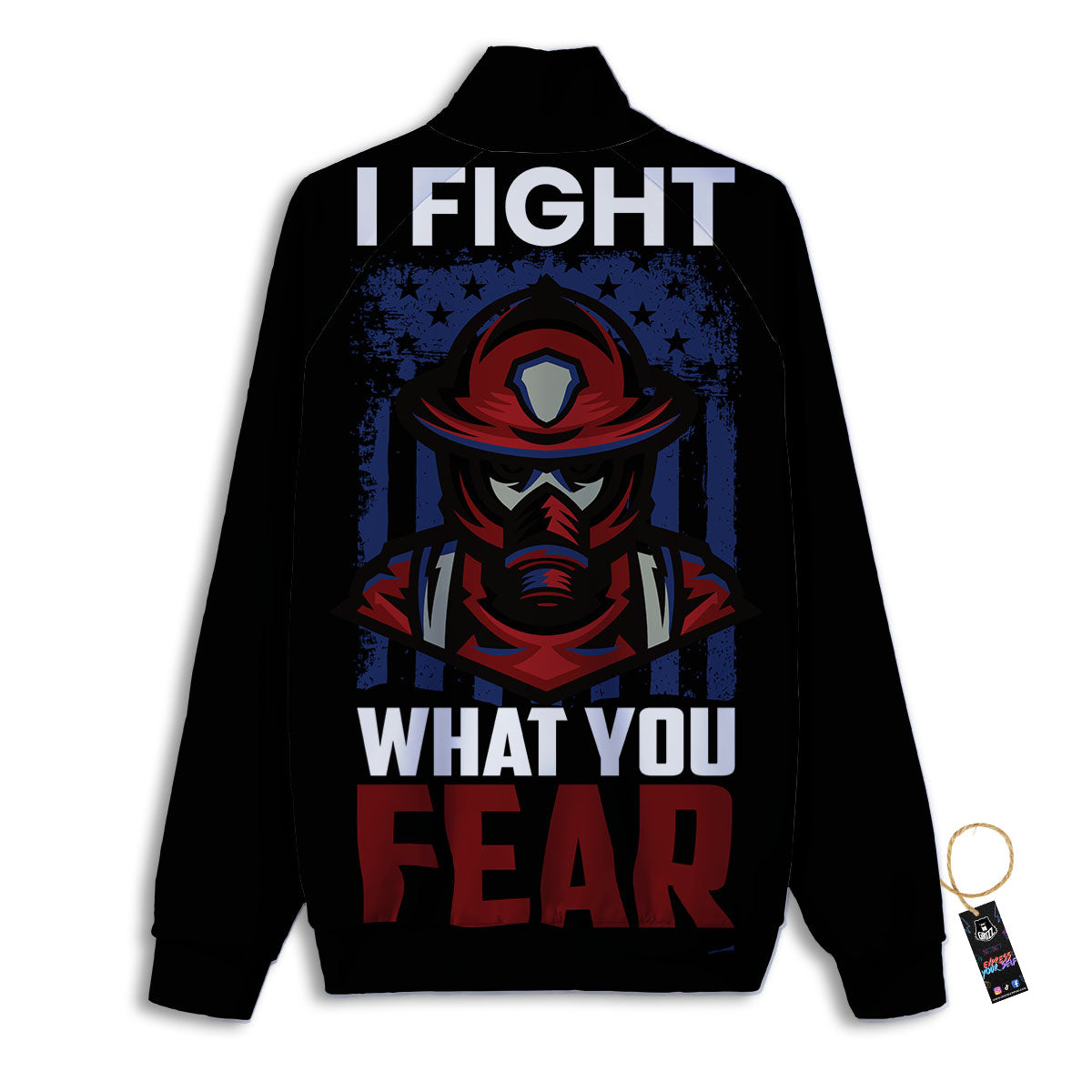 I Fight What You Fear Firefighter Print Track Jacket-grizzshop