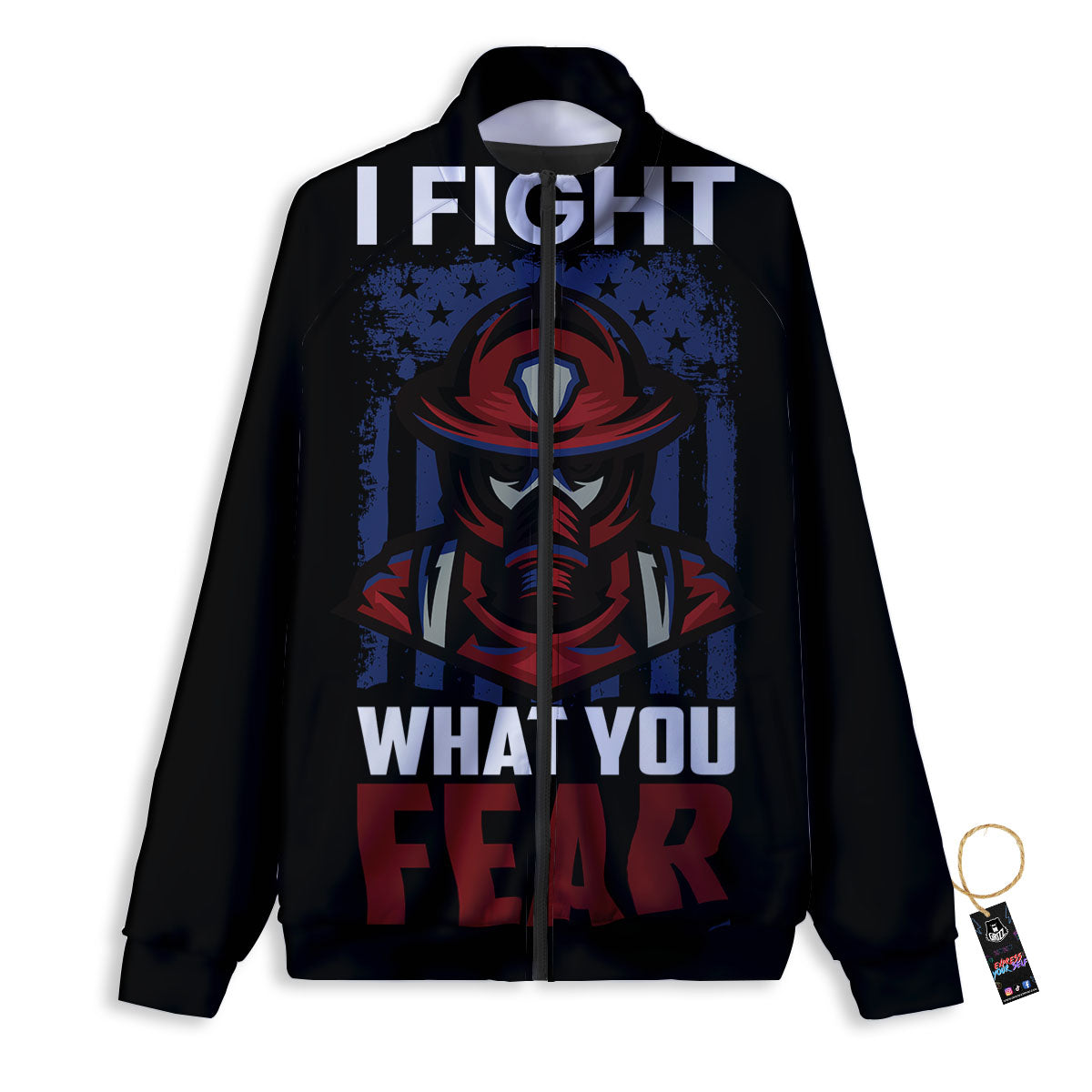 I Fight What You Fear Firefighter Print Track Jacket-grizzshop