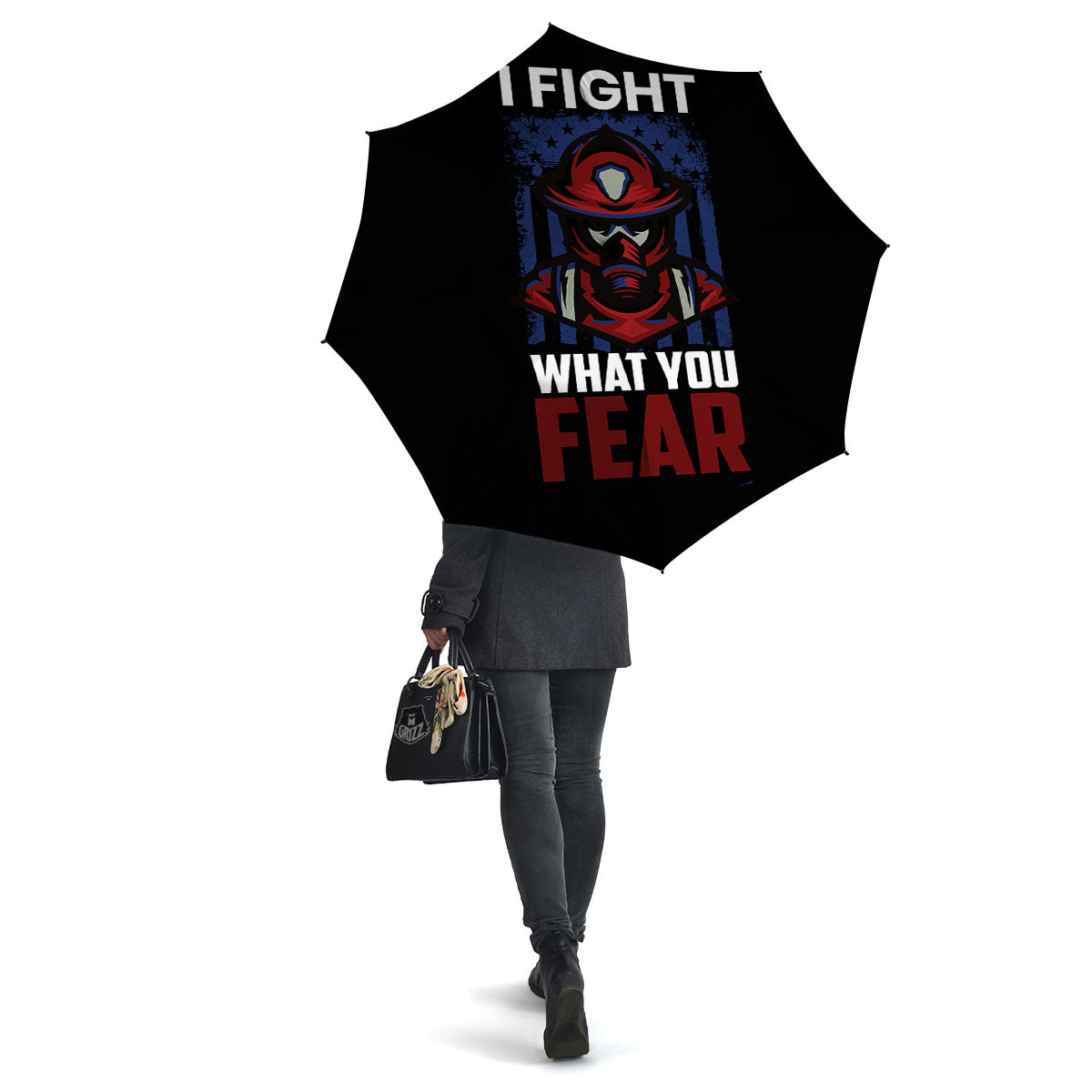 I Fight What You Fear Firefighter Print Umbrella-grizzshop