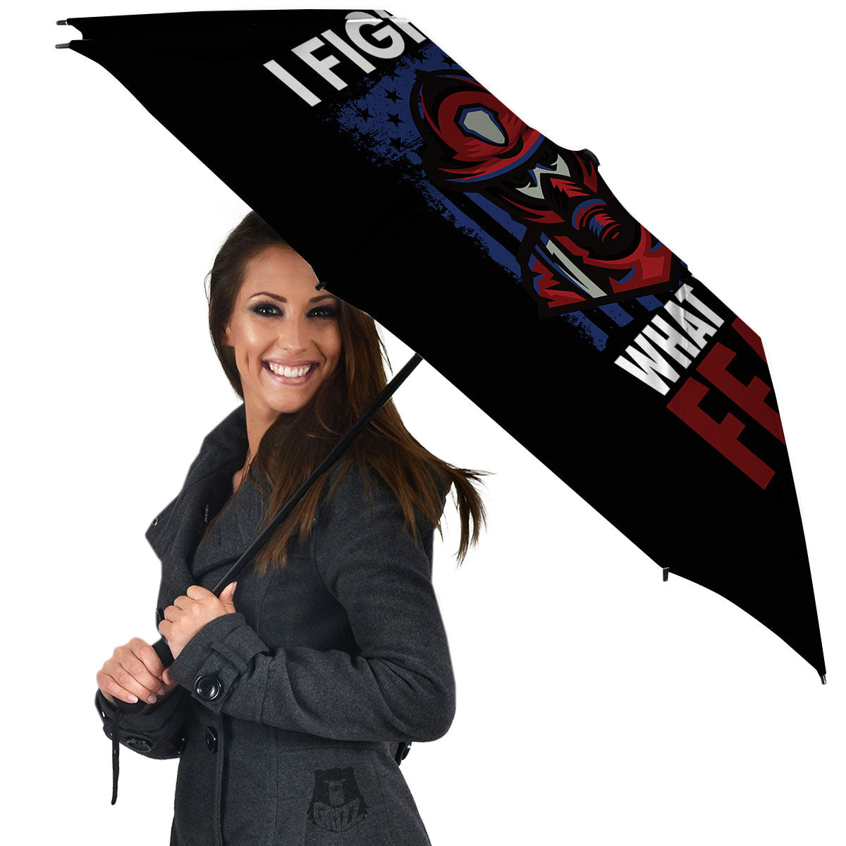 I Fight What You Fear Firefighter Print Umbrella-grizzshop