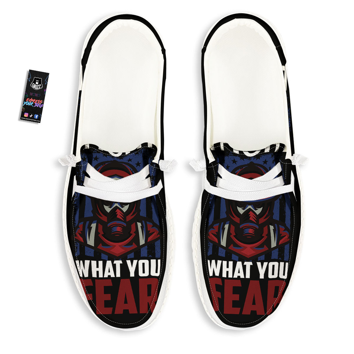 I Fight What You Fear Firefighter Print White Loafers-grizzshop