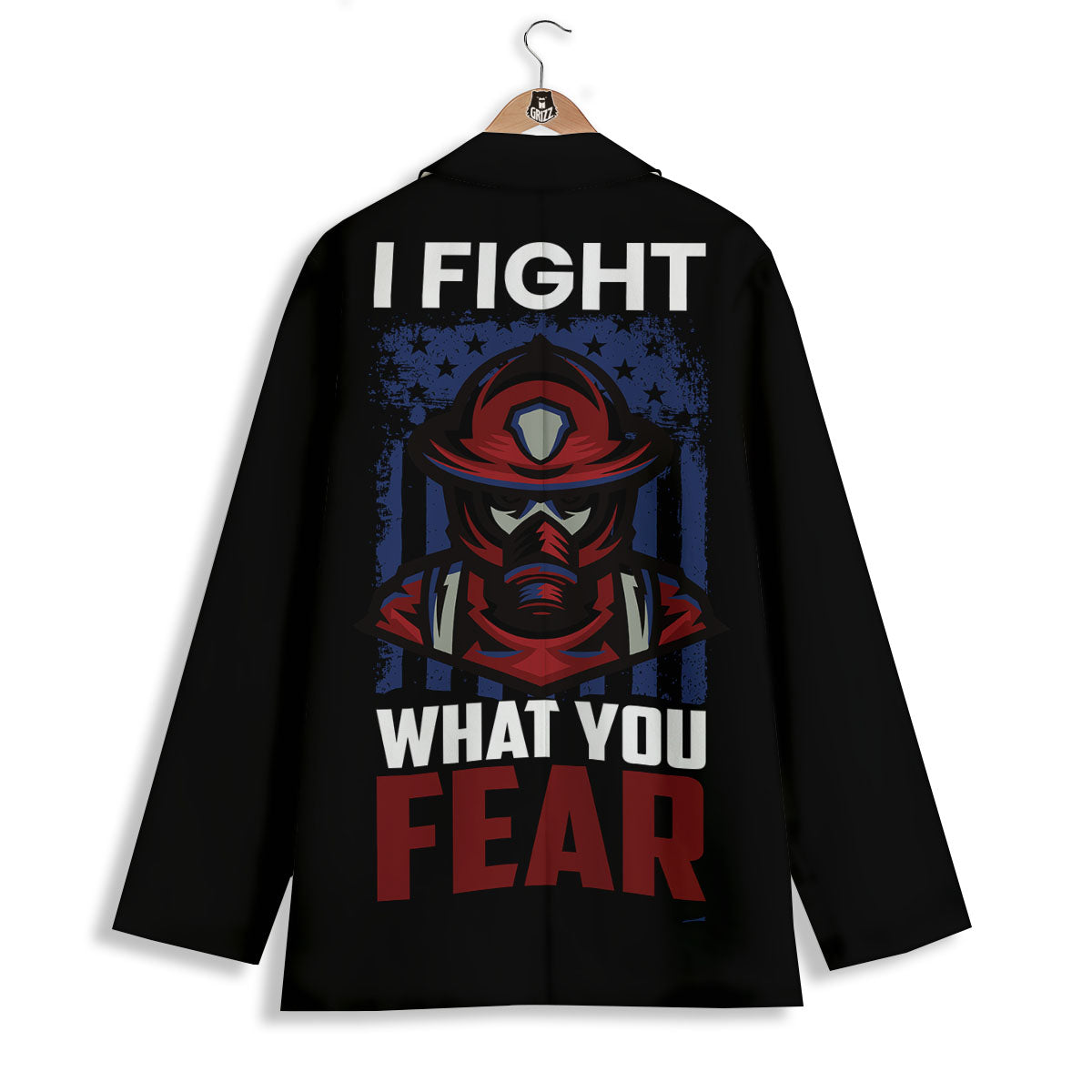 I Fight What You Fear Firefighter Print Women's Blazer-grizzshop