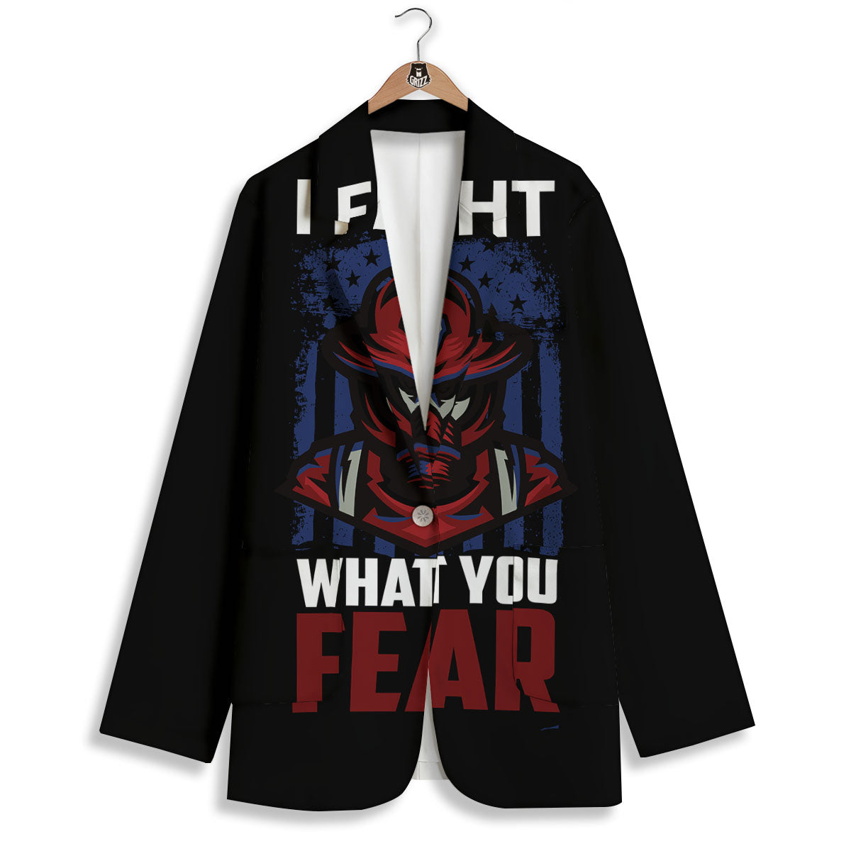 I Fight What You Fear Firefighter Print Women's Blazer-grizzshop
