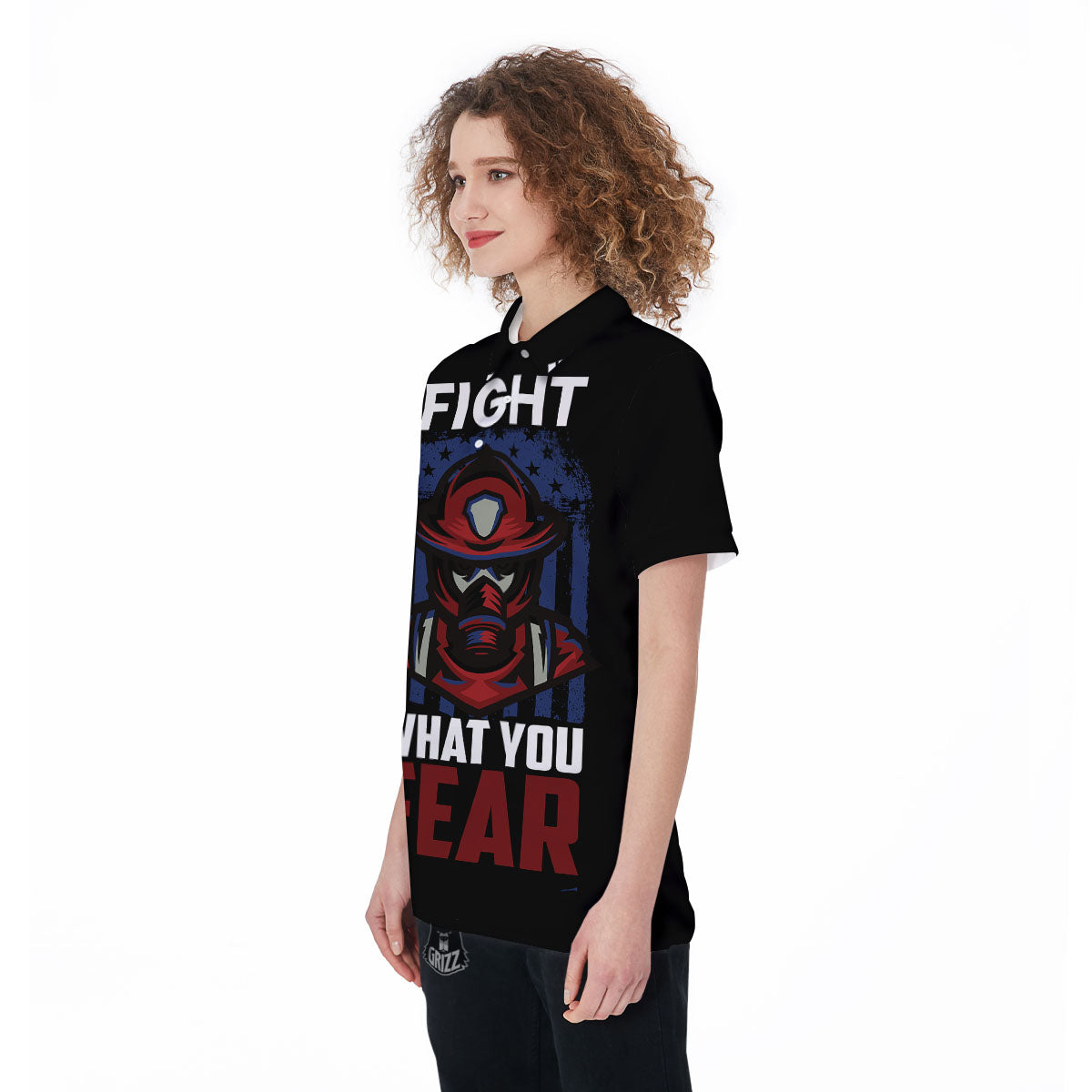 I Fight What You Fear Firefighter Print Women's Golf Shirts-grizzshop