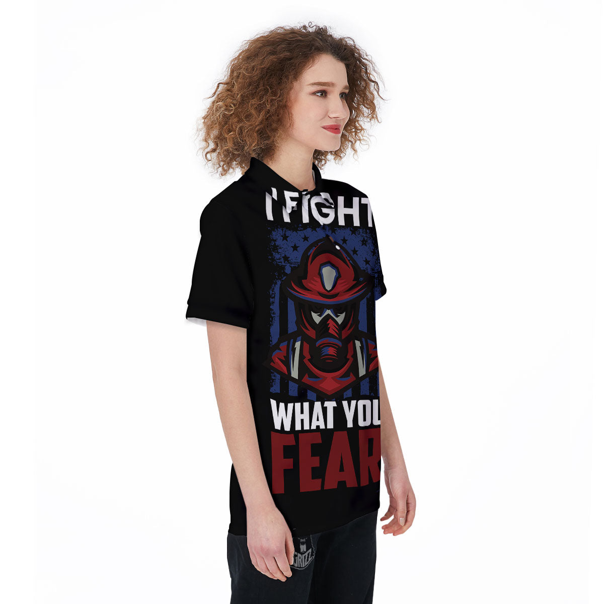 I Fight What You Fear Firefighter Print Women's Golf Shirts-grizzshop