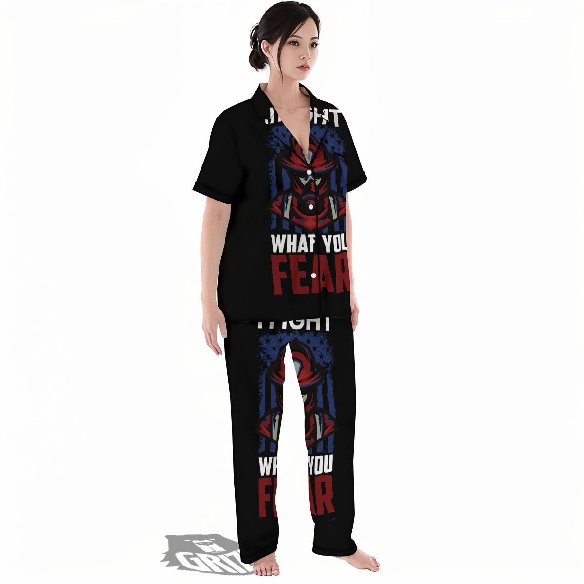 I Fight What You Fear Firefighter Print Women's Pajamas Set-grizzshop