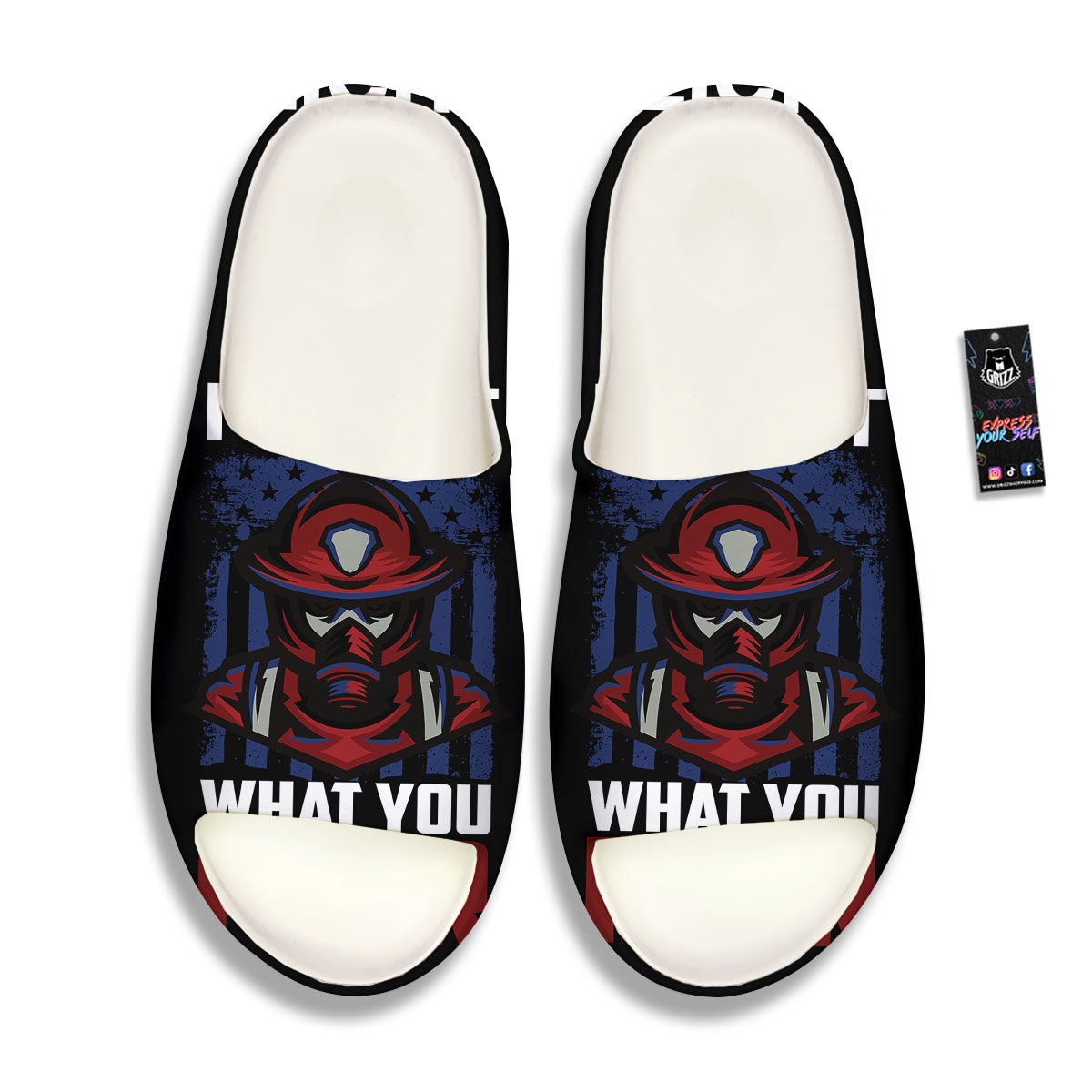 I Fight What You Fear Firefighter Print Sandals-grizzshop