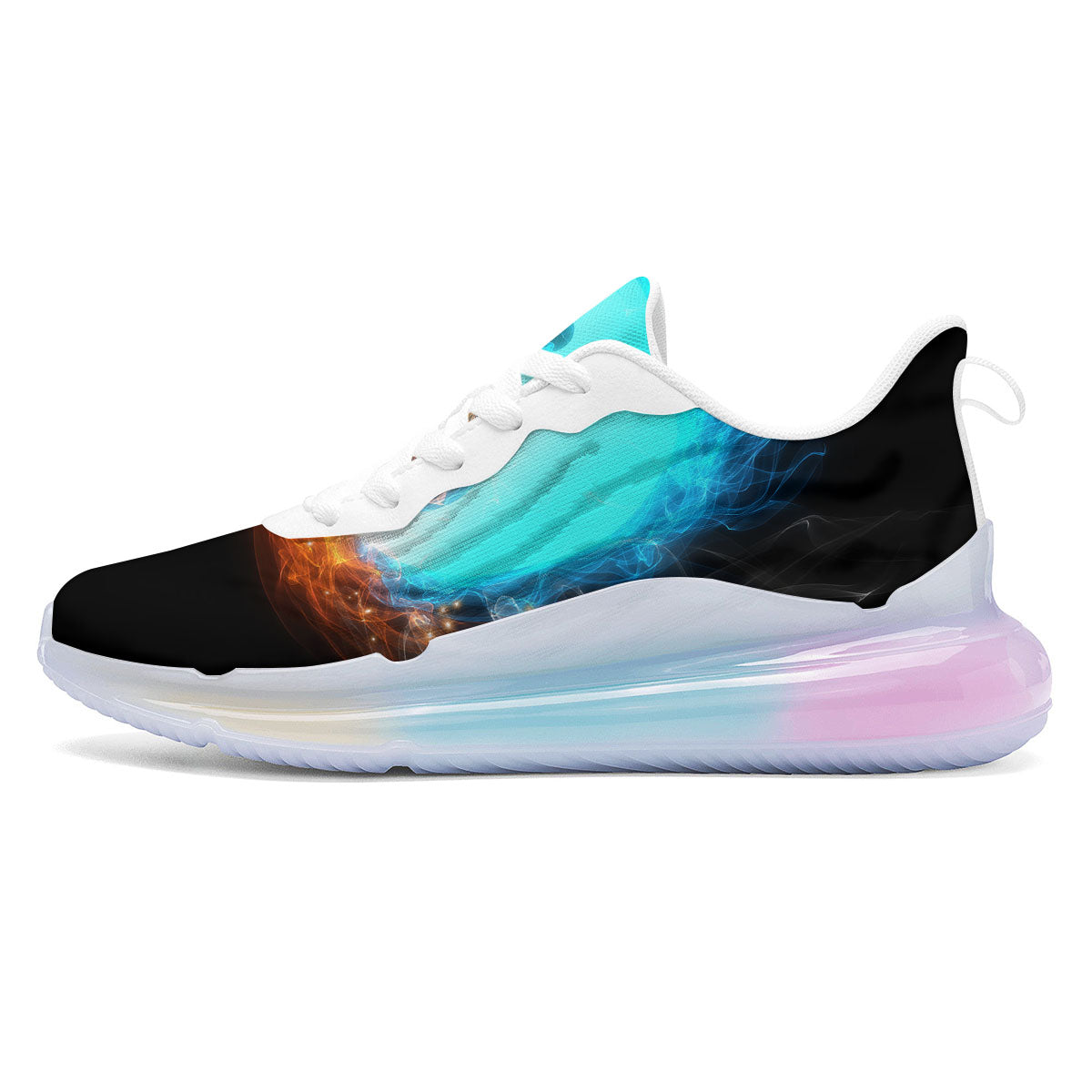 Ice And Fire Sparkle Yin Yang Print Running Sneakers-grizzshop