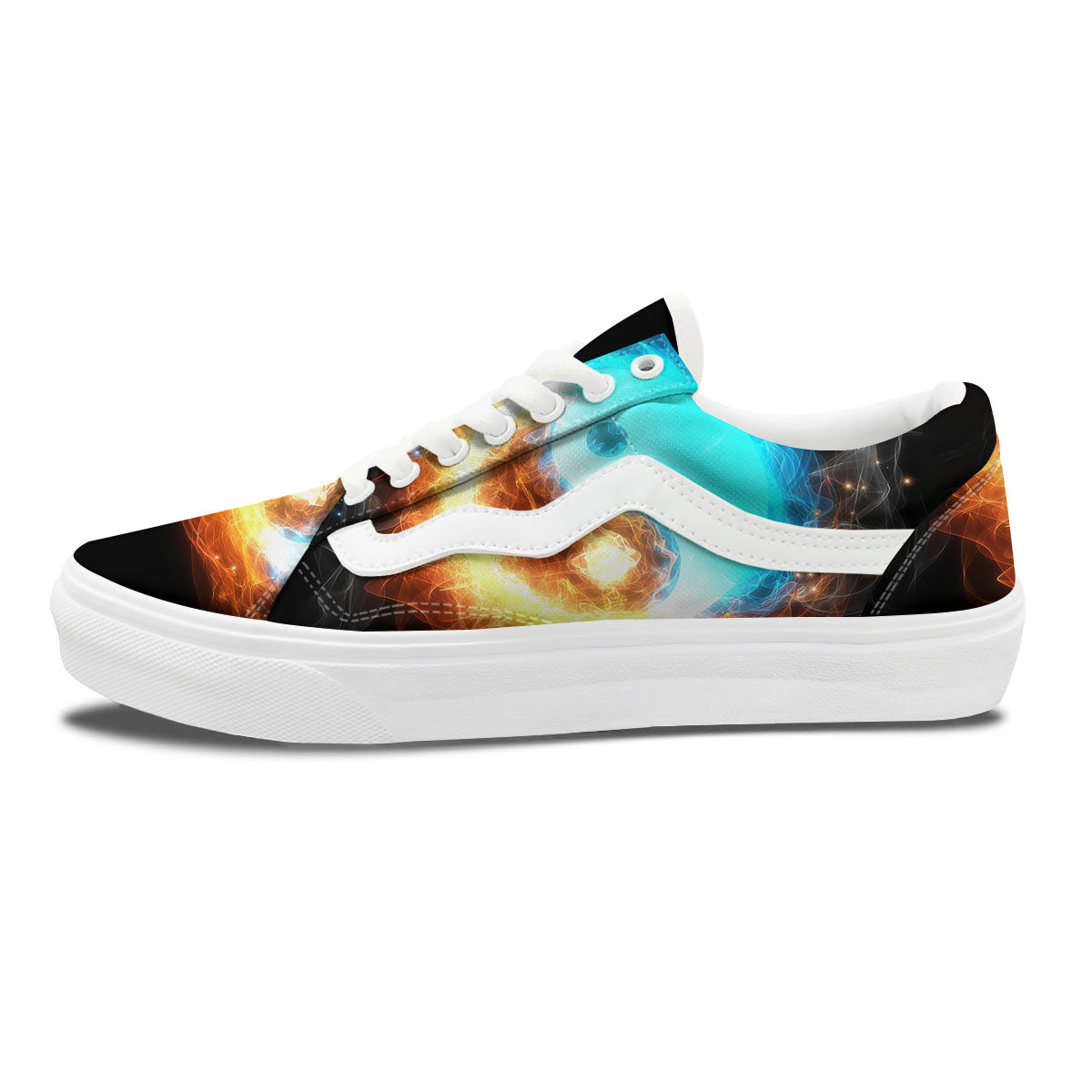 Ice And Fire Sparkle Yin Yang Print Skate Shoes-grizzshop