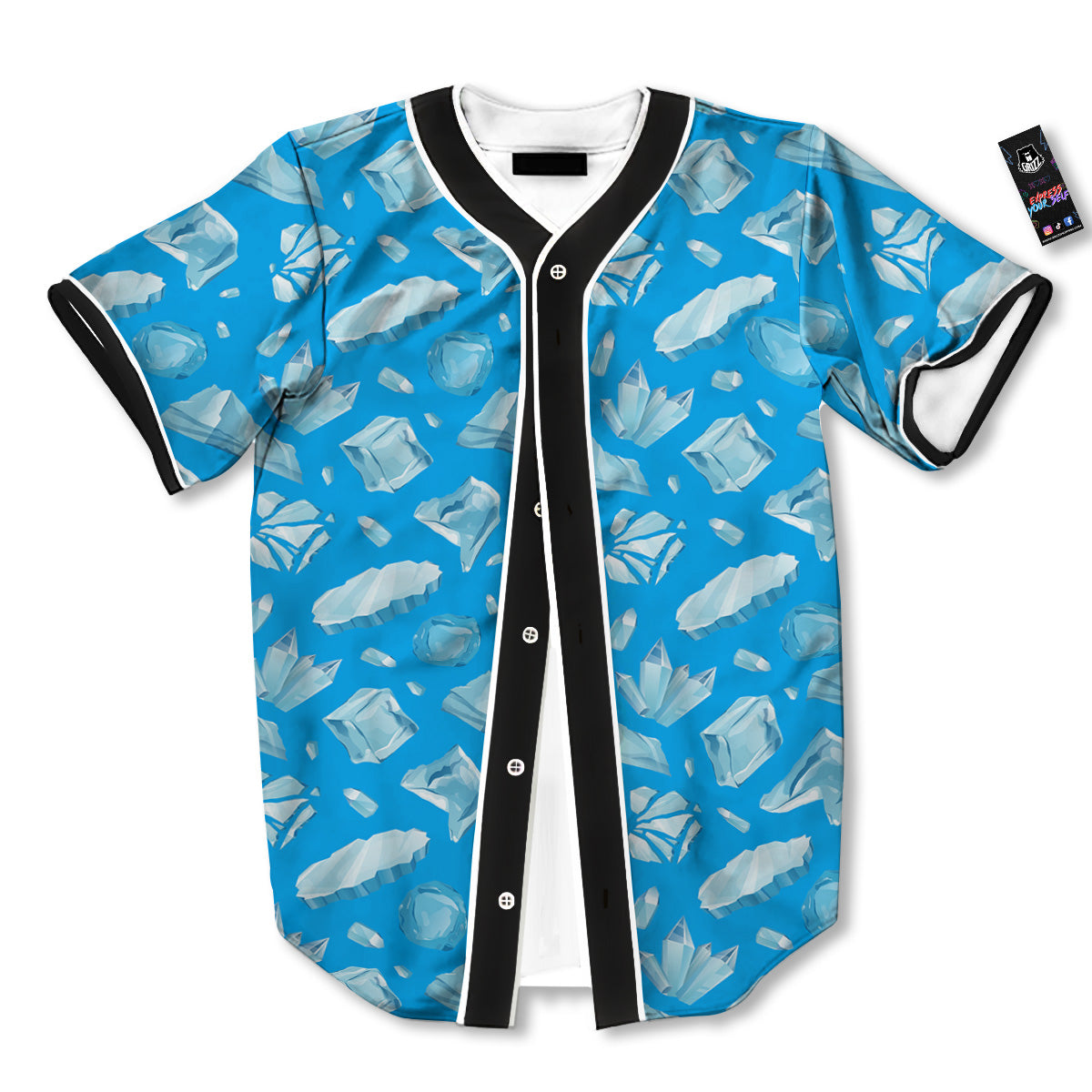 Ice Caps Snowdrifts And Icicles Print Pattern Baseball Jersey-grizzshop