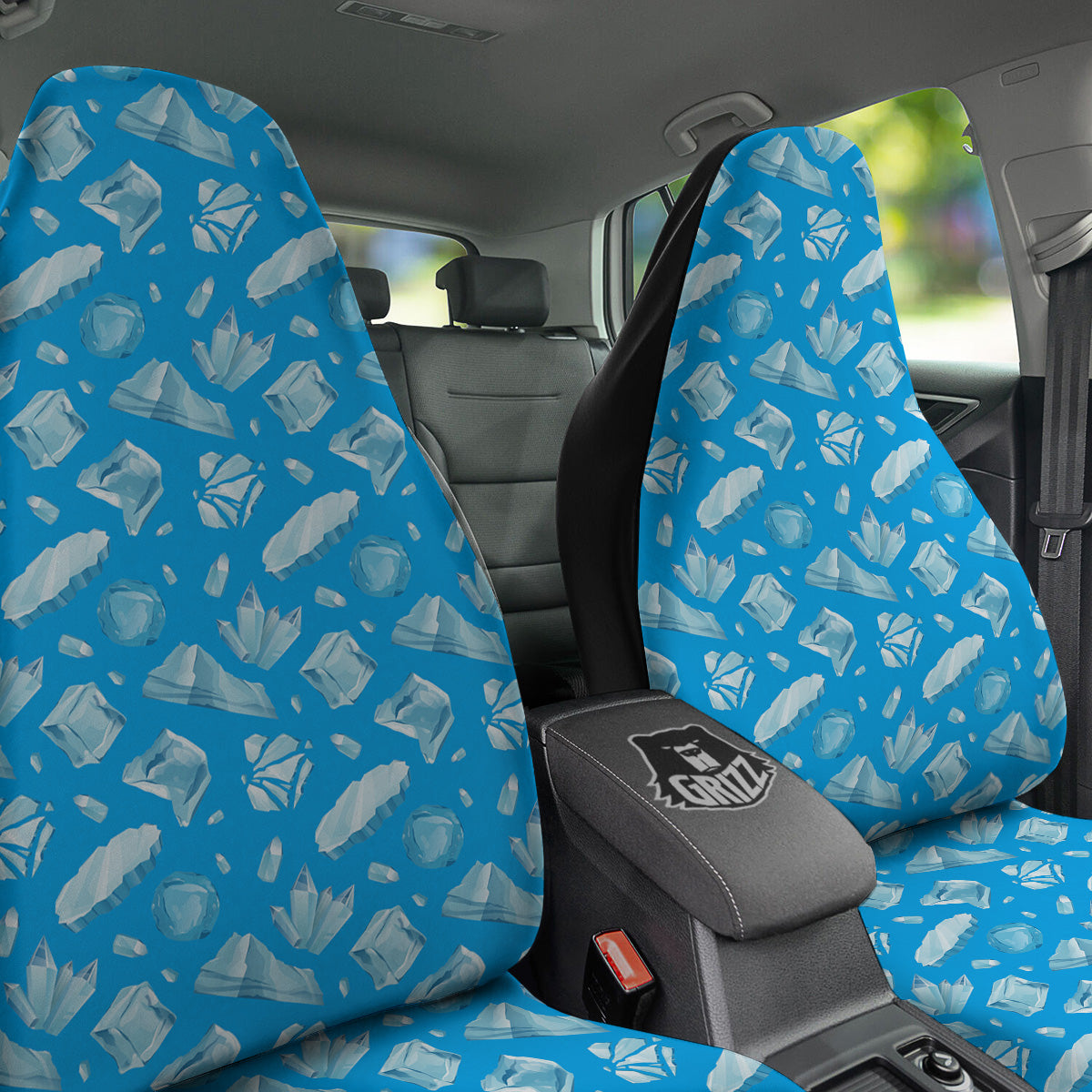 Ice Caps Snowdrifts And Icicles Print Pattern Car Seat Covers-grizzshop