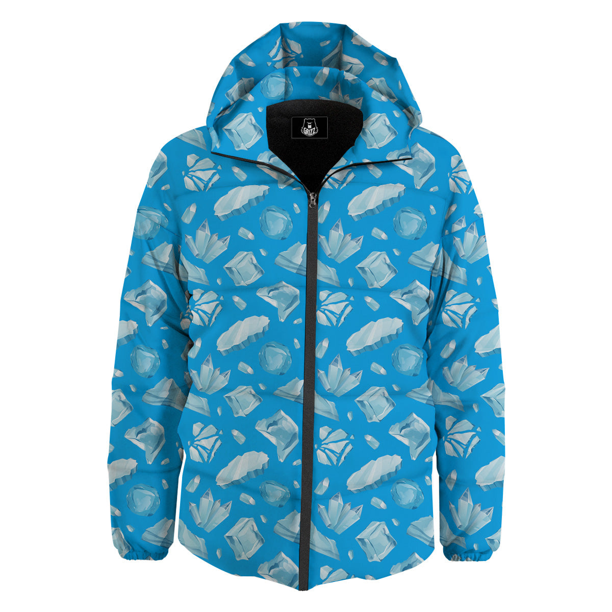 Ice Caps Snowdrifts And Icicles Print Pattern Down Jacket-grizzshop