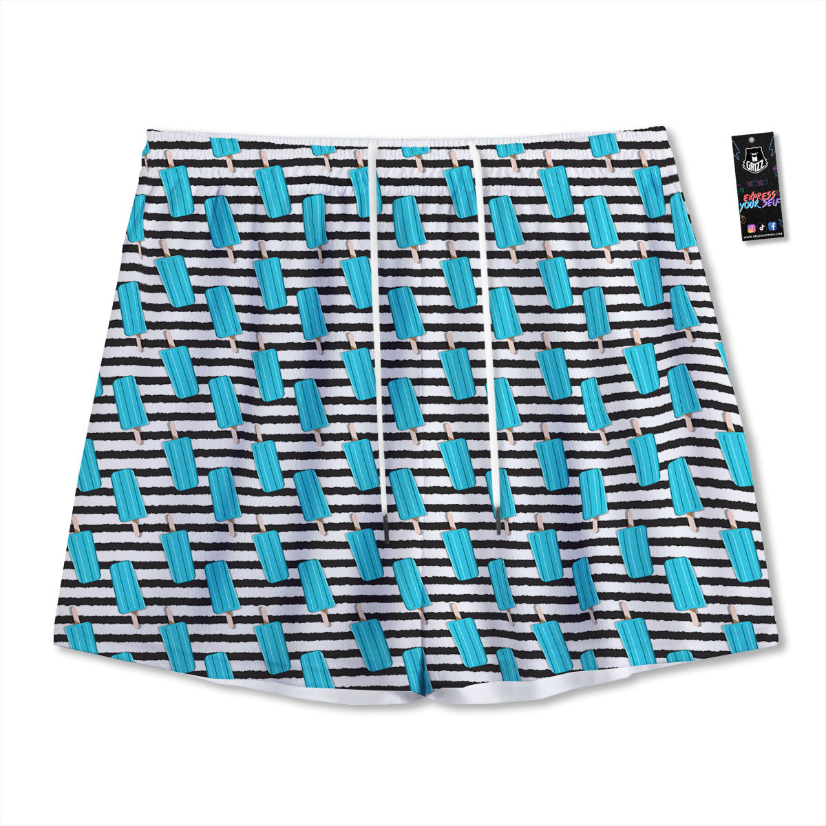 Halloween Cute Dino Print Pattern Mesh Shorts